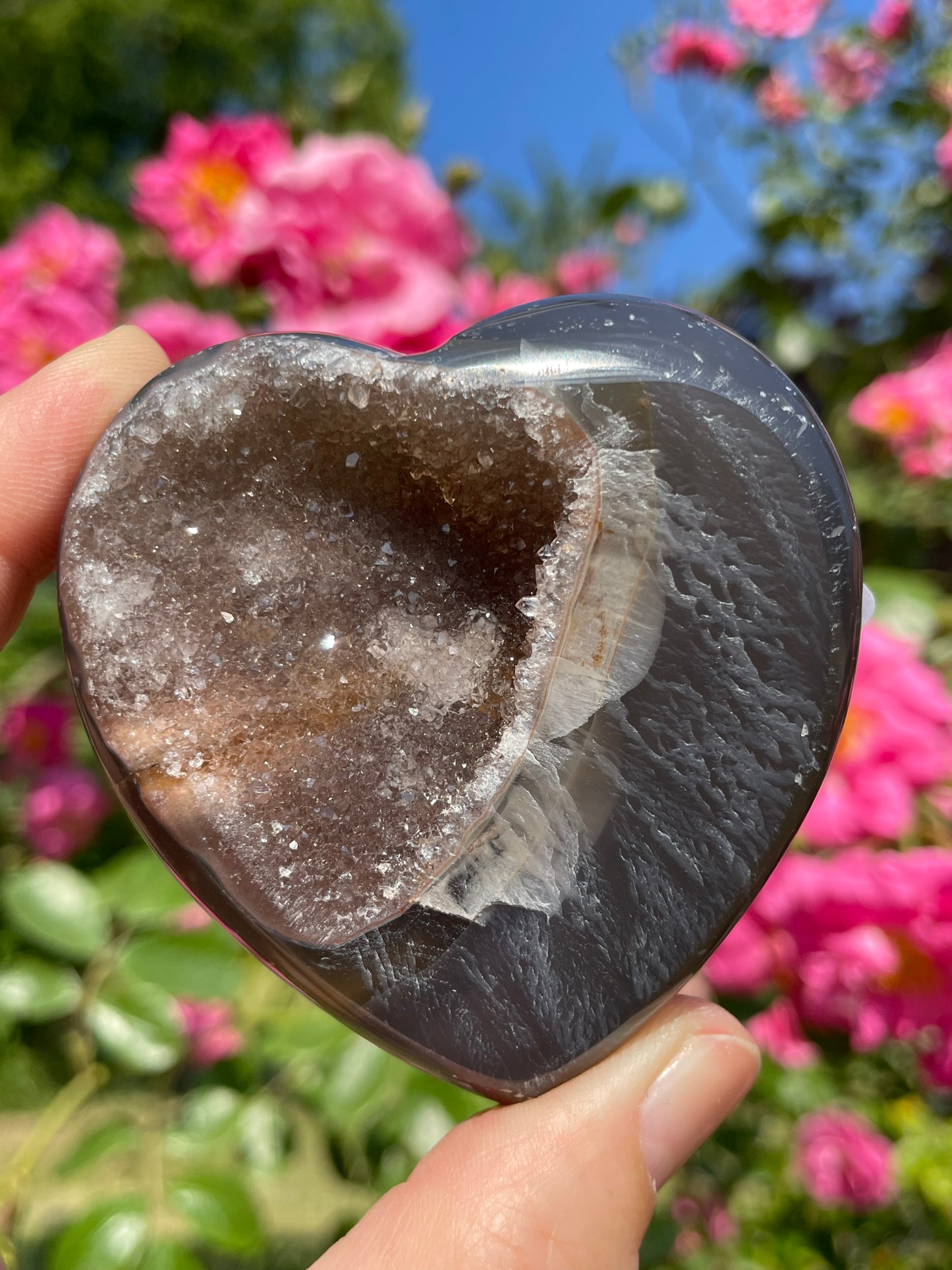 Amethyst Agate Heart from Uruguay