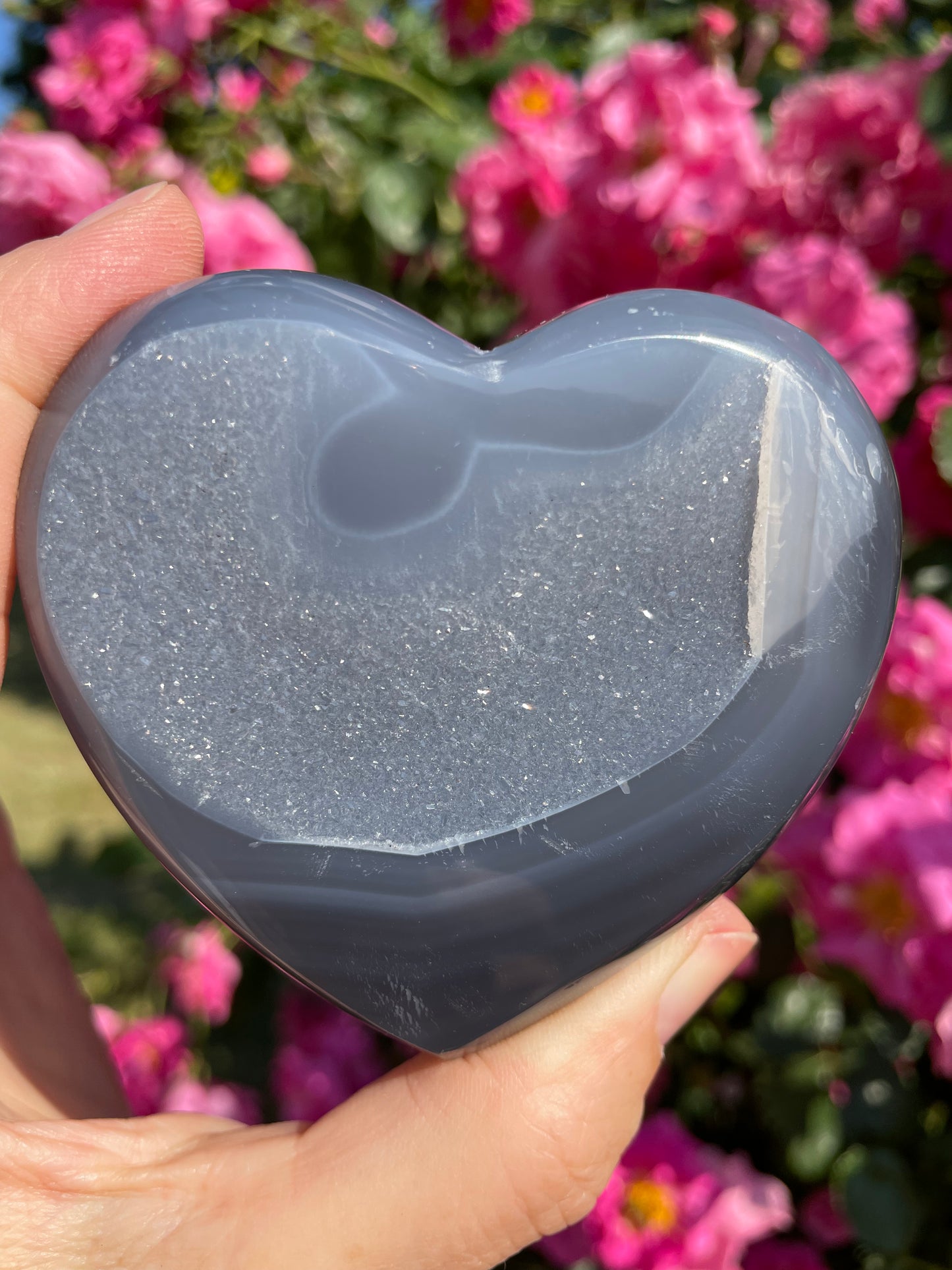 Amethyst Agate Druzy Heart from Uruguay