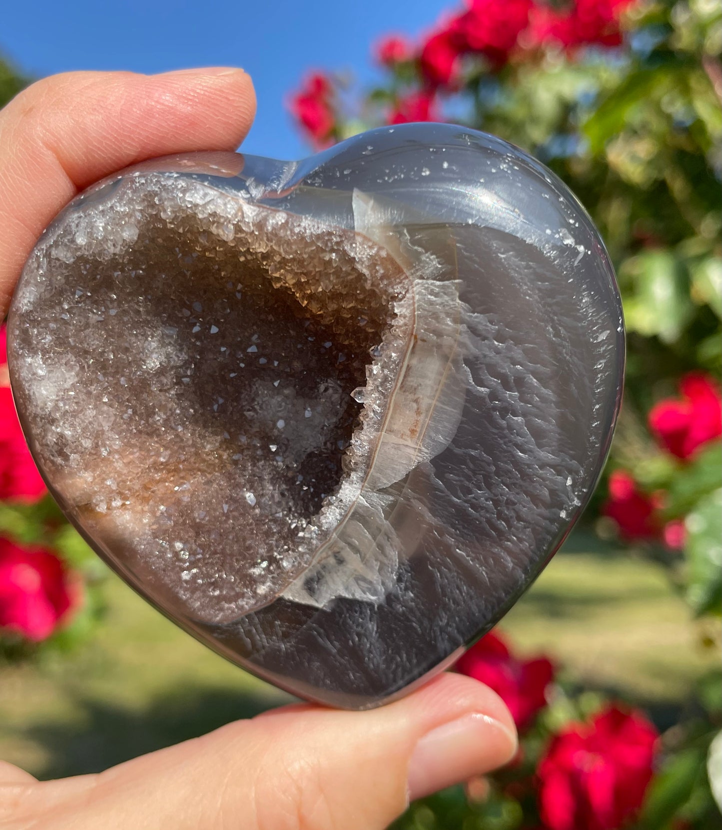 Amethyst Agate Heart from Uruguay