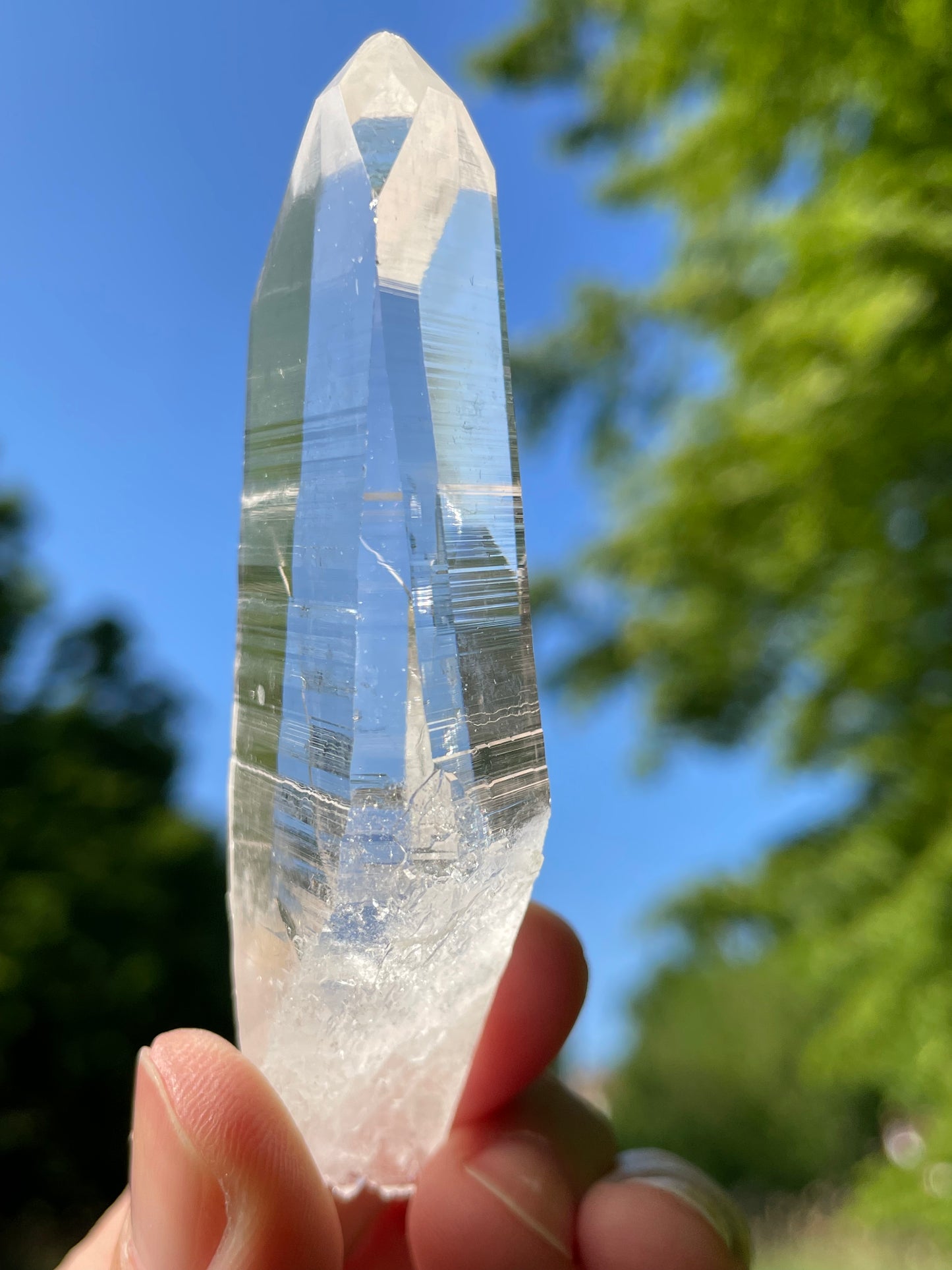 Lemurian Quartz Crystal Water Clear Point from Colombia
