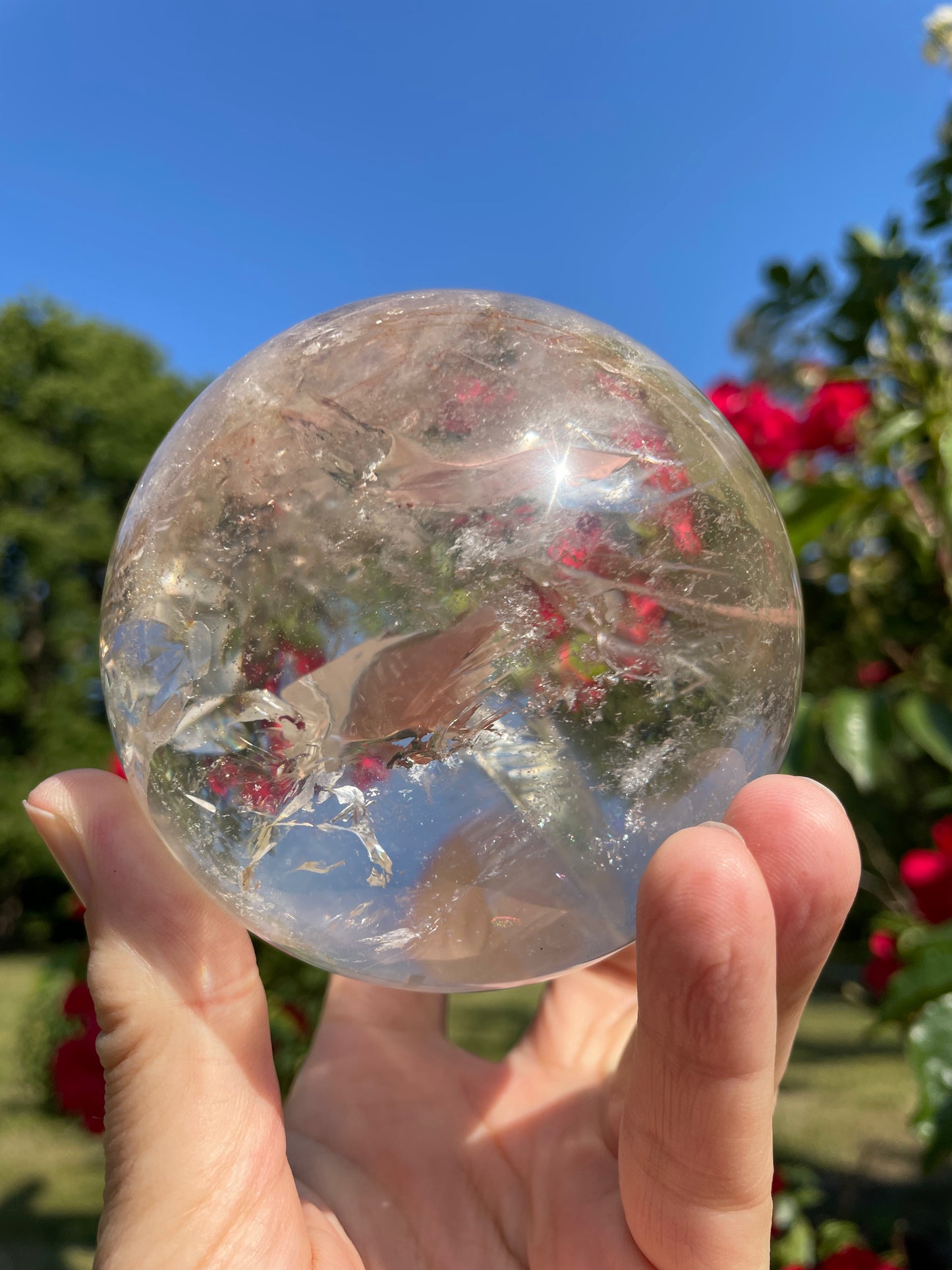 Lemurian Quartz Crystal Sphere from Brazil
