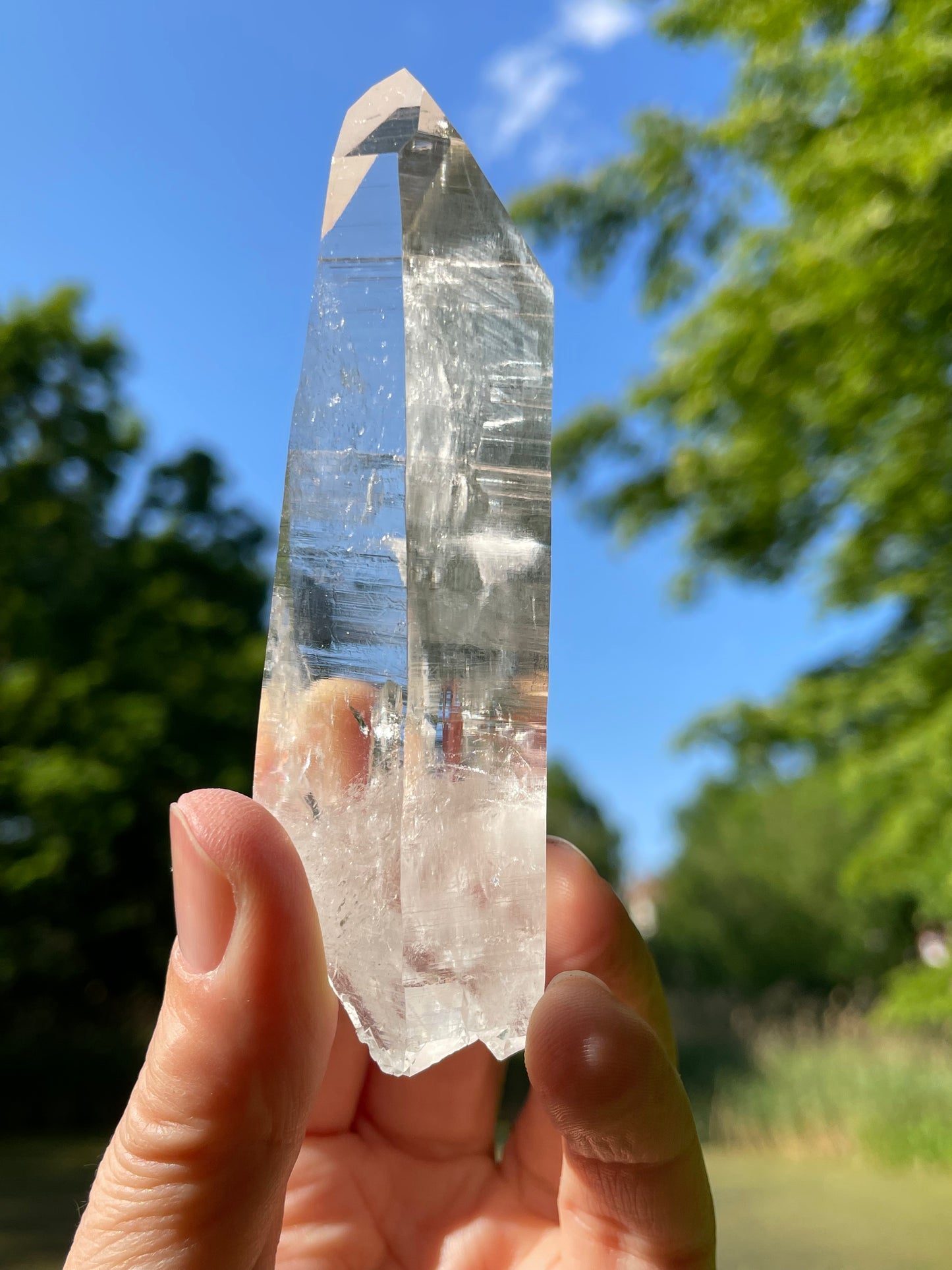 Lemurian Quartz Crystal Water Clear Point from Colombia