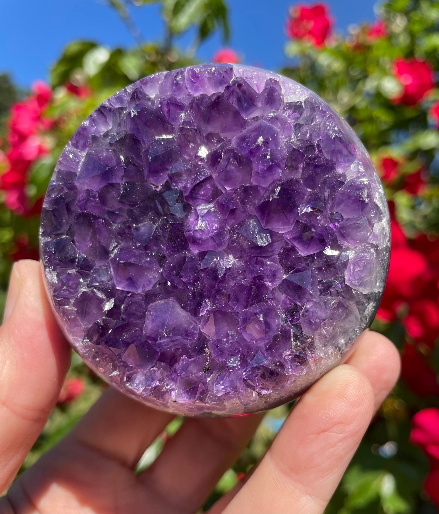 Amethyst with Green Blue Agate Sphere from Uruguay M