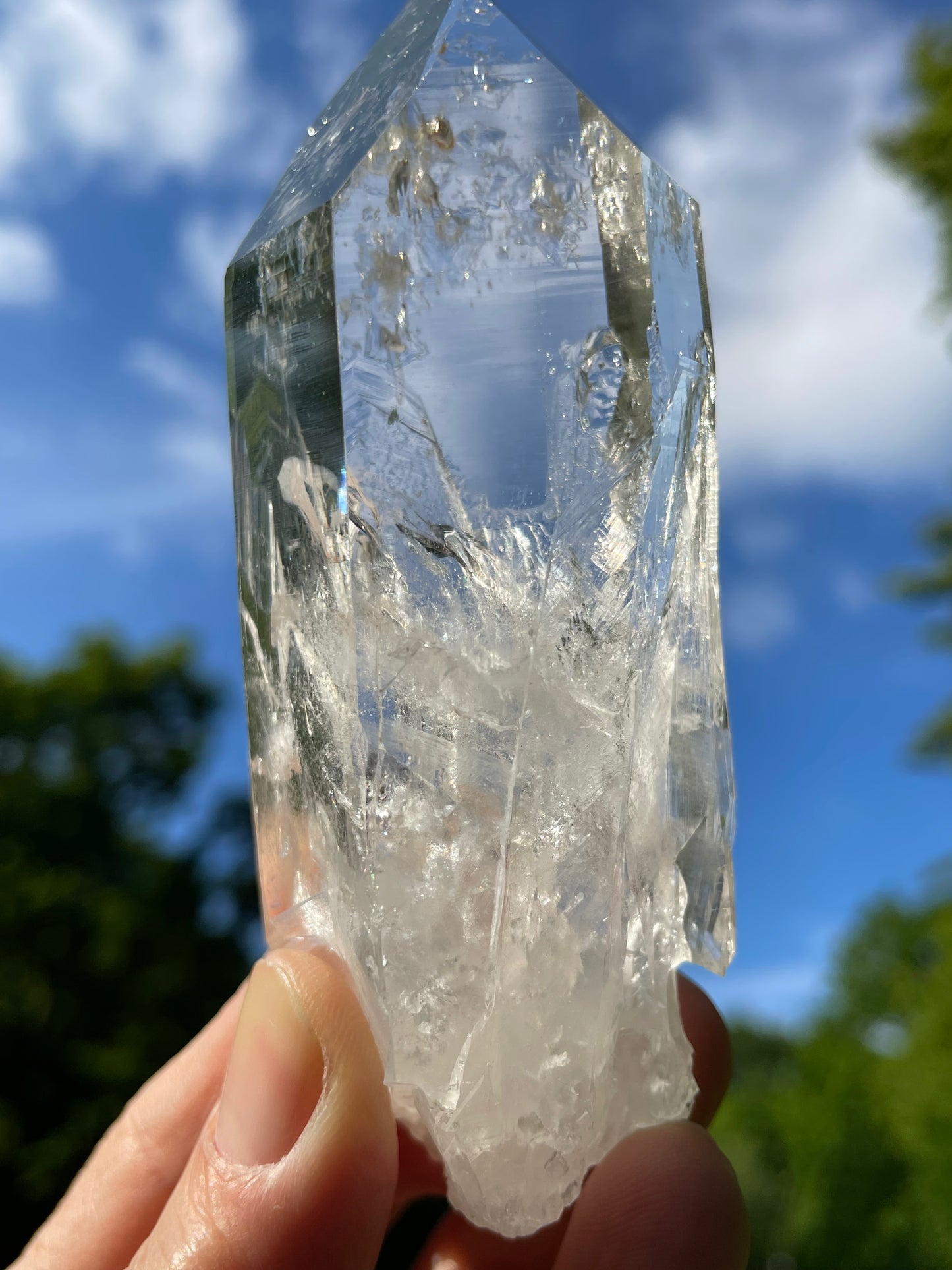 Lemurian Quartz Crytal Water Clear Point from Colombia