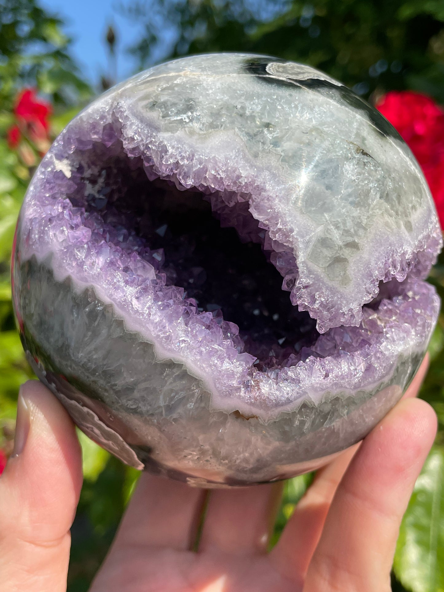 Amethyst Sphere Geode from Uruguay Large