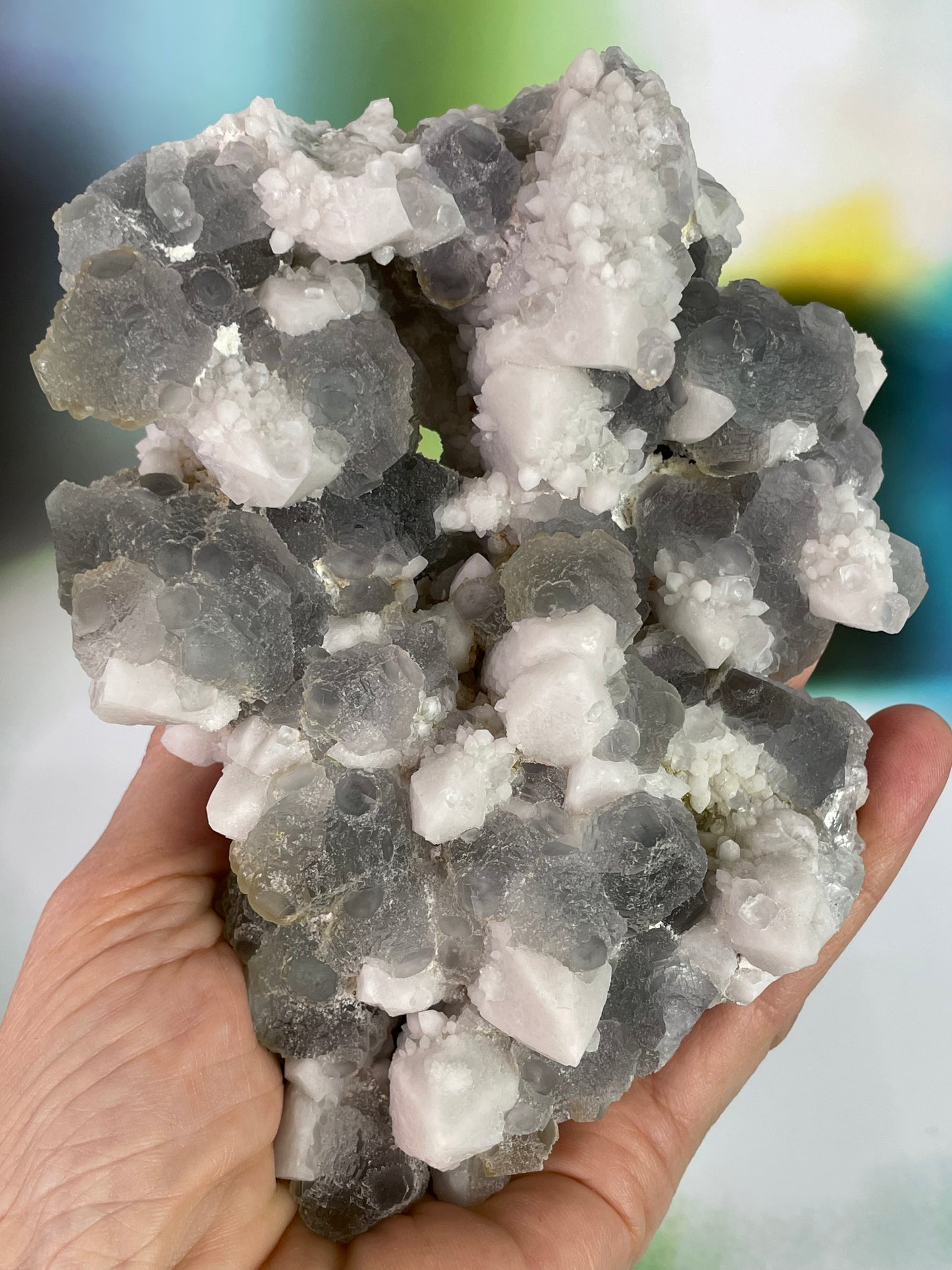 Candle Quartz with Stepped Fluorite from Inner Mongolia