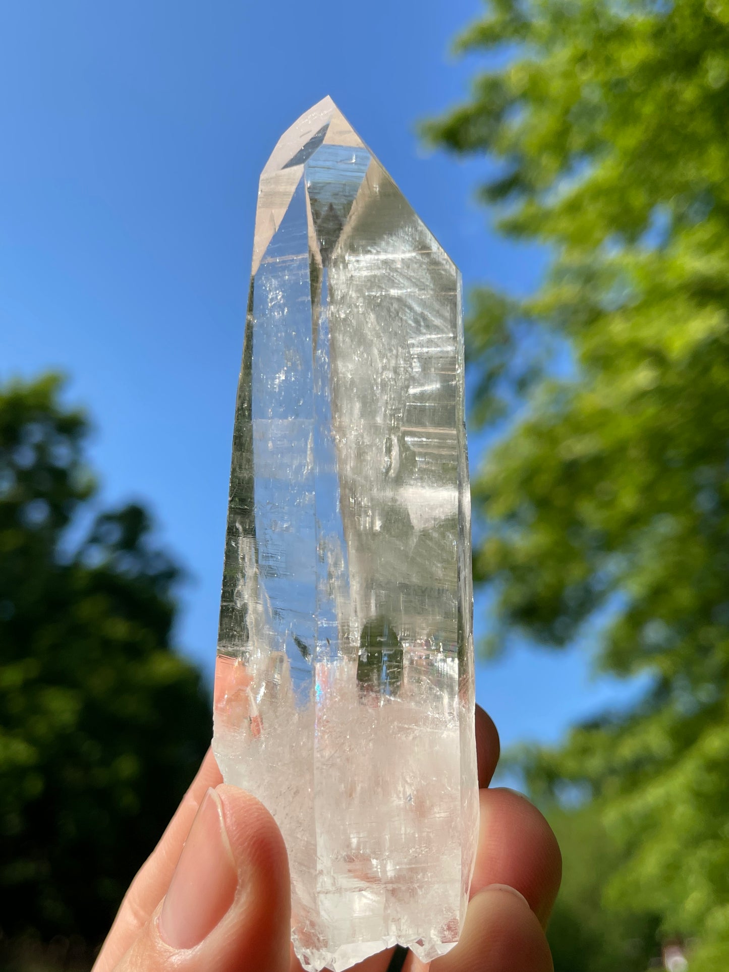 Lemurian Quartz Crystal Water Clear Point from Colombia
