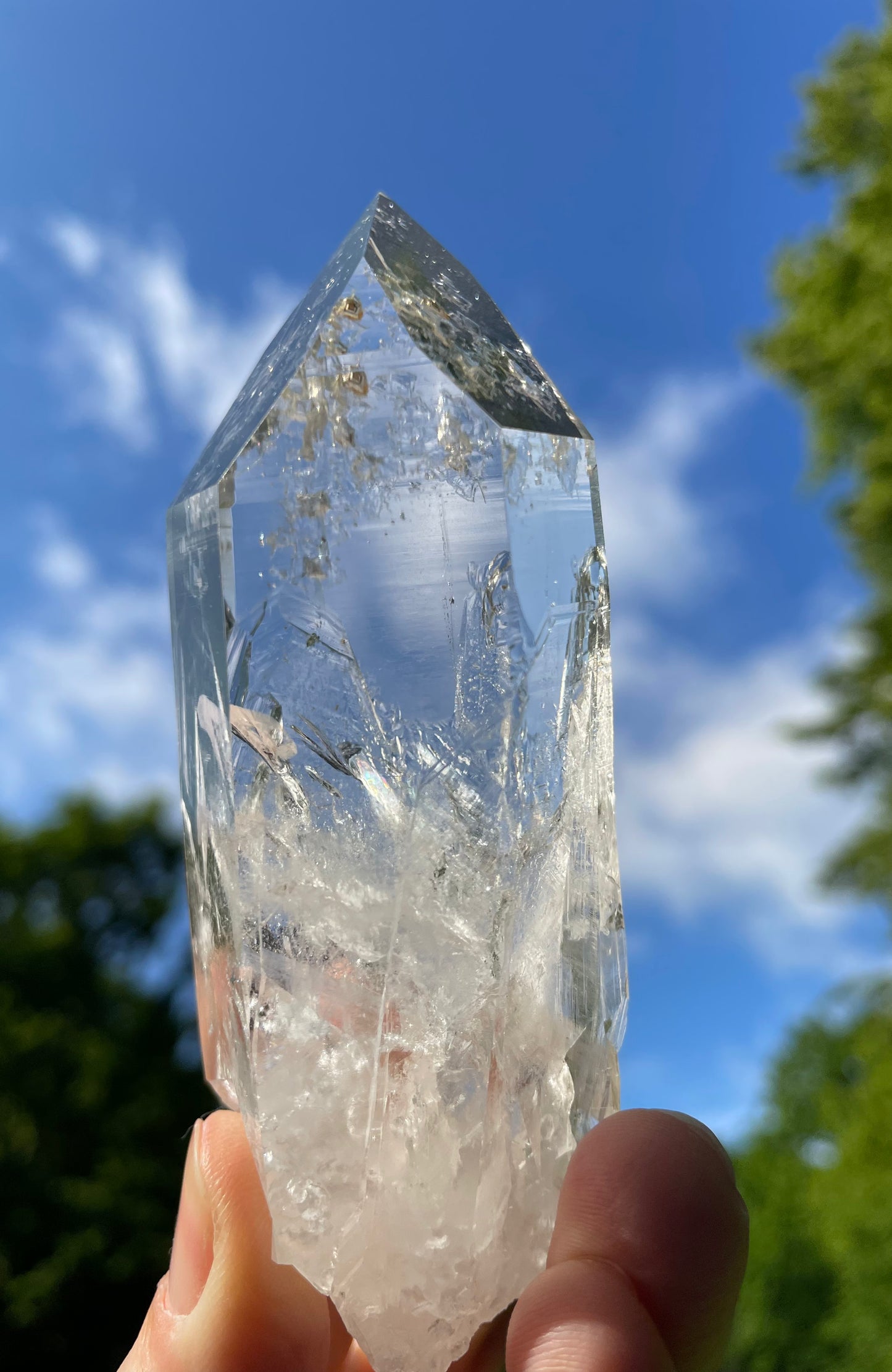 Lemurian Quartz Crytal Water Clear Point from Colombia