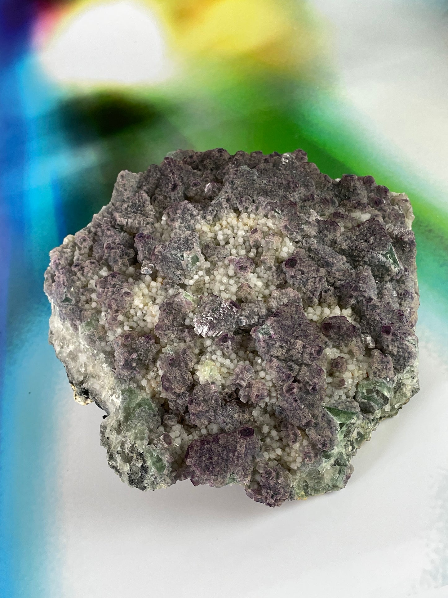 Fluorite Purple Green with Quartz from Huanggangliang, Inner Mongolia