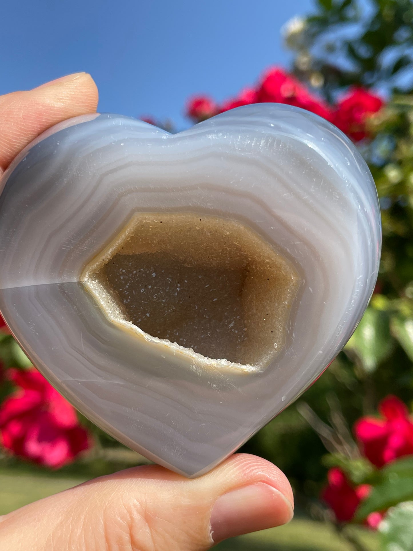 Amethyst Agate Druzy Heart From Uruguay