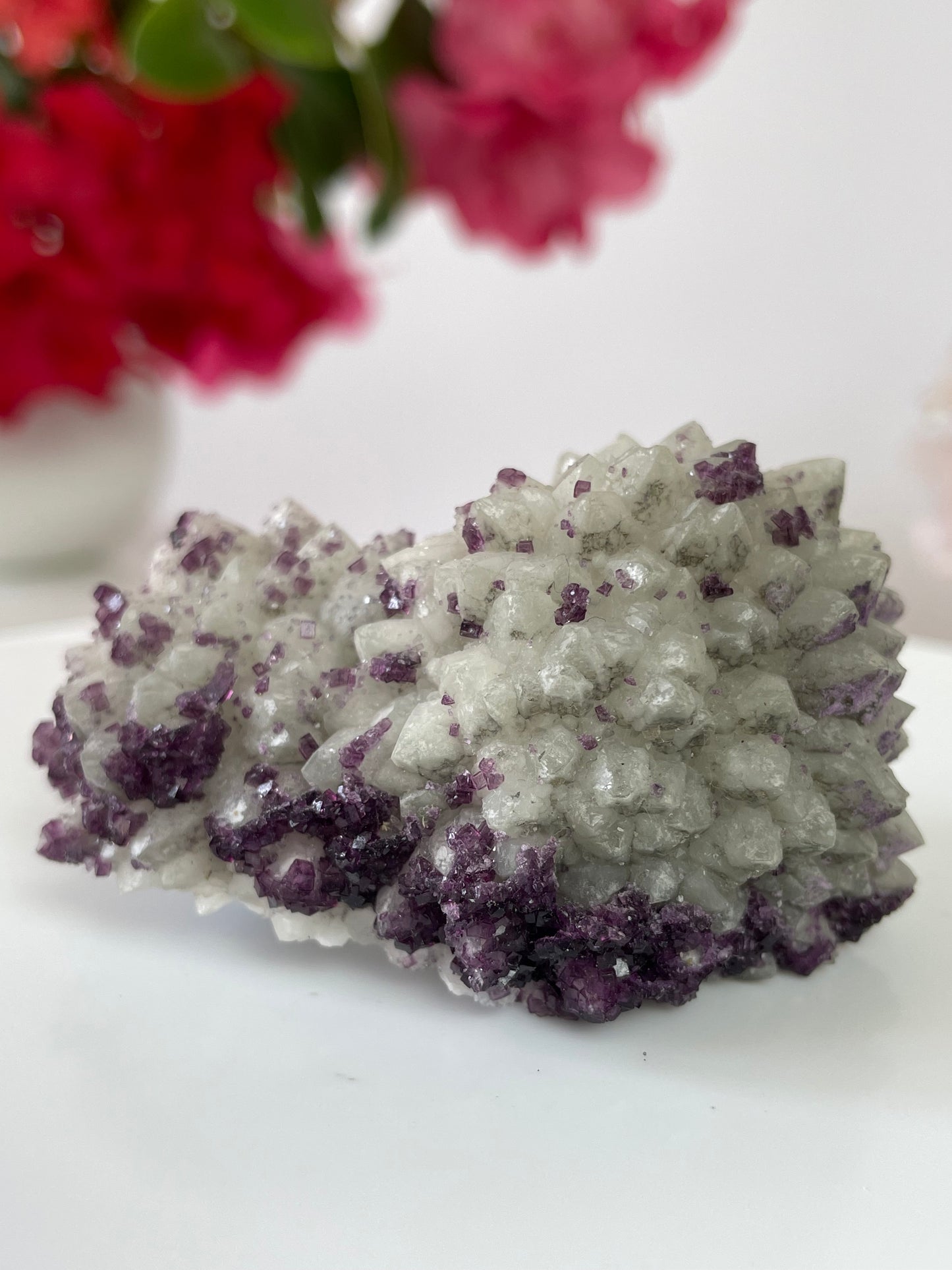 Fluorite Small Purple Cubes on Quartz from Fujian Provine, China