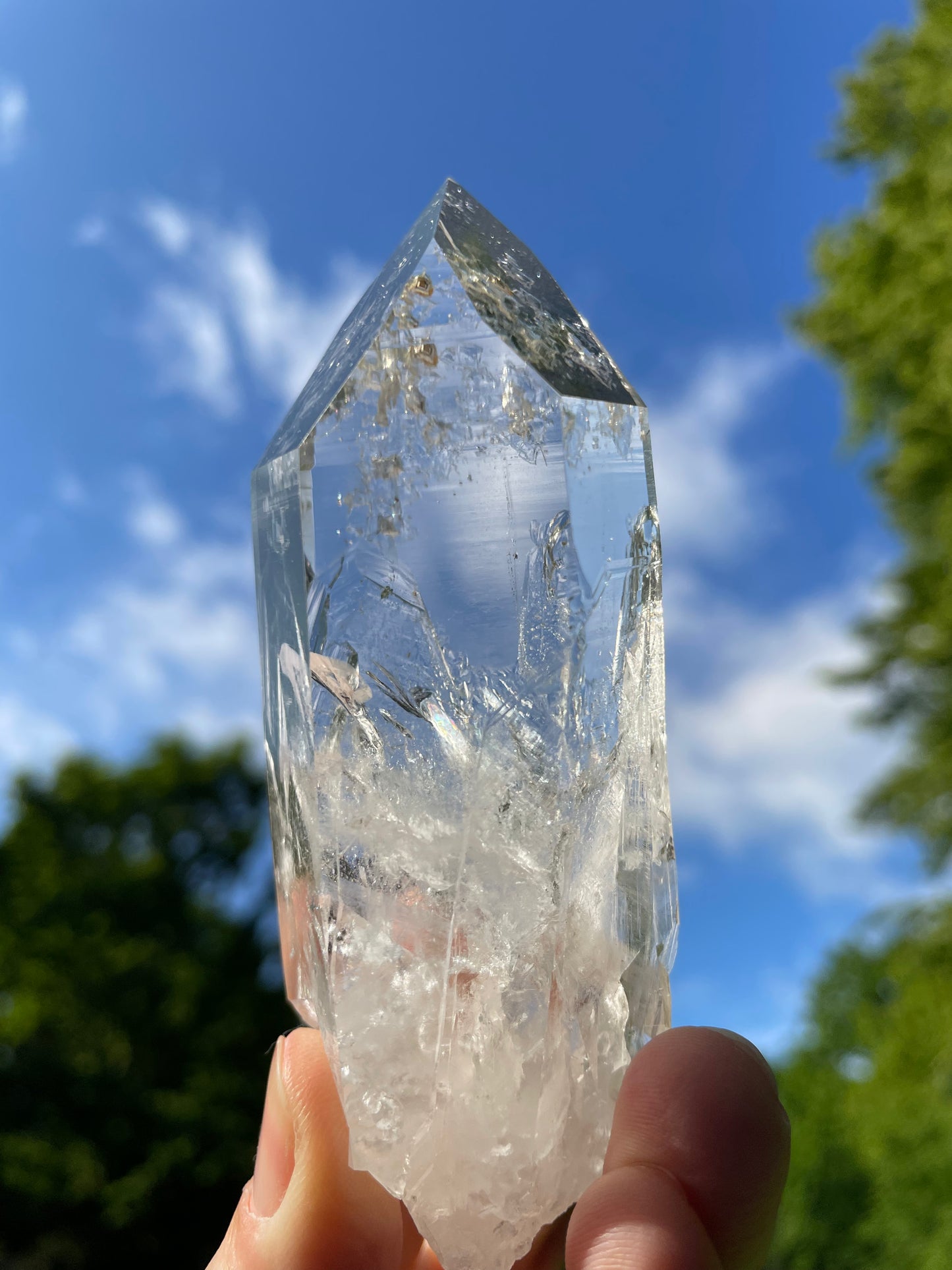 Lemurian Quartz Crytal Water Clear Point from Colombia