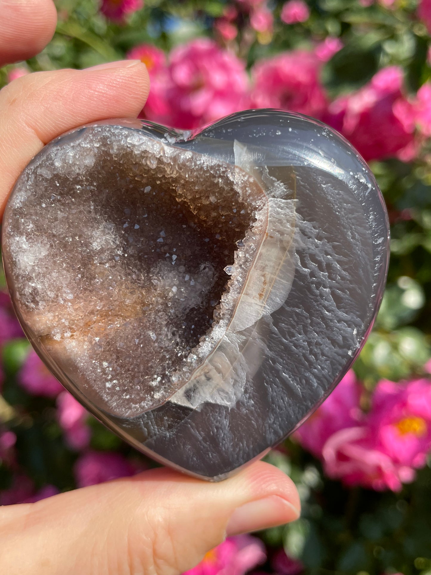 Amethyst Agate Heart from Uruguay