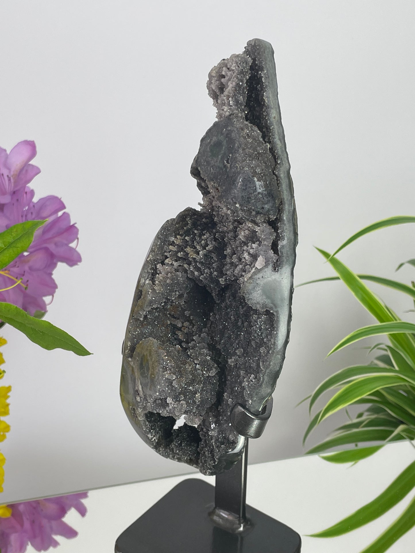 Jasper Green Druzy on Stand from Uruguay