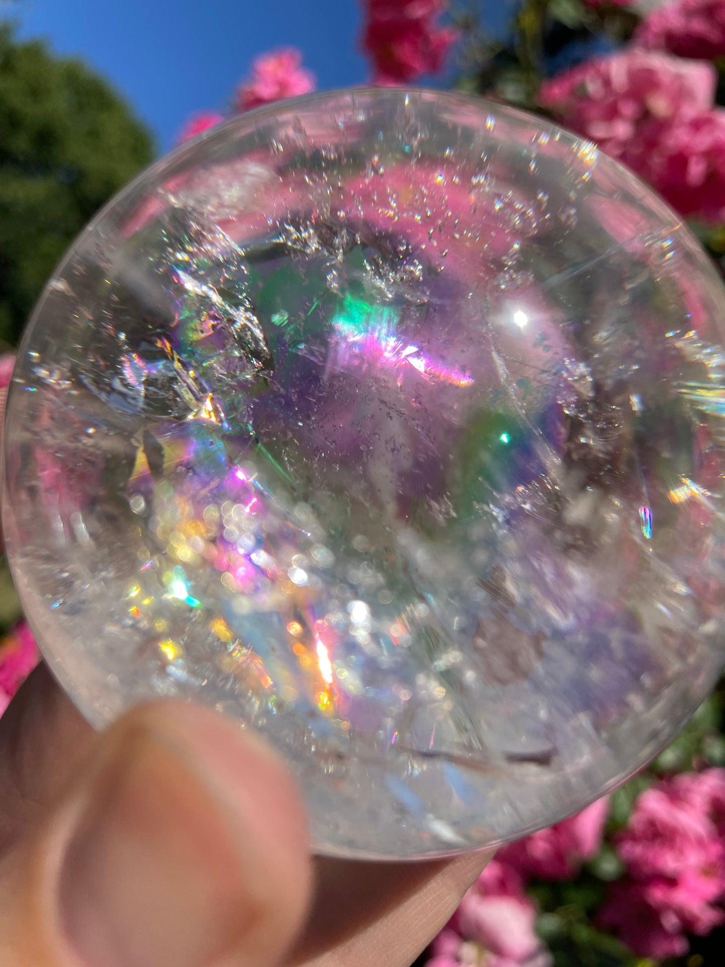 Lemurian Quartz Crystal Sphere from Brazil