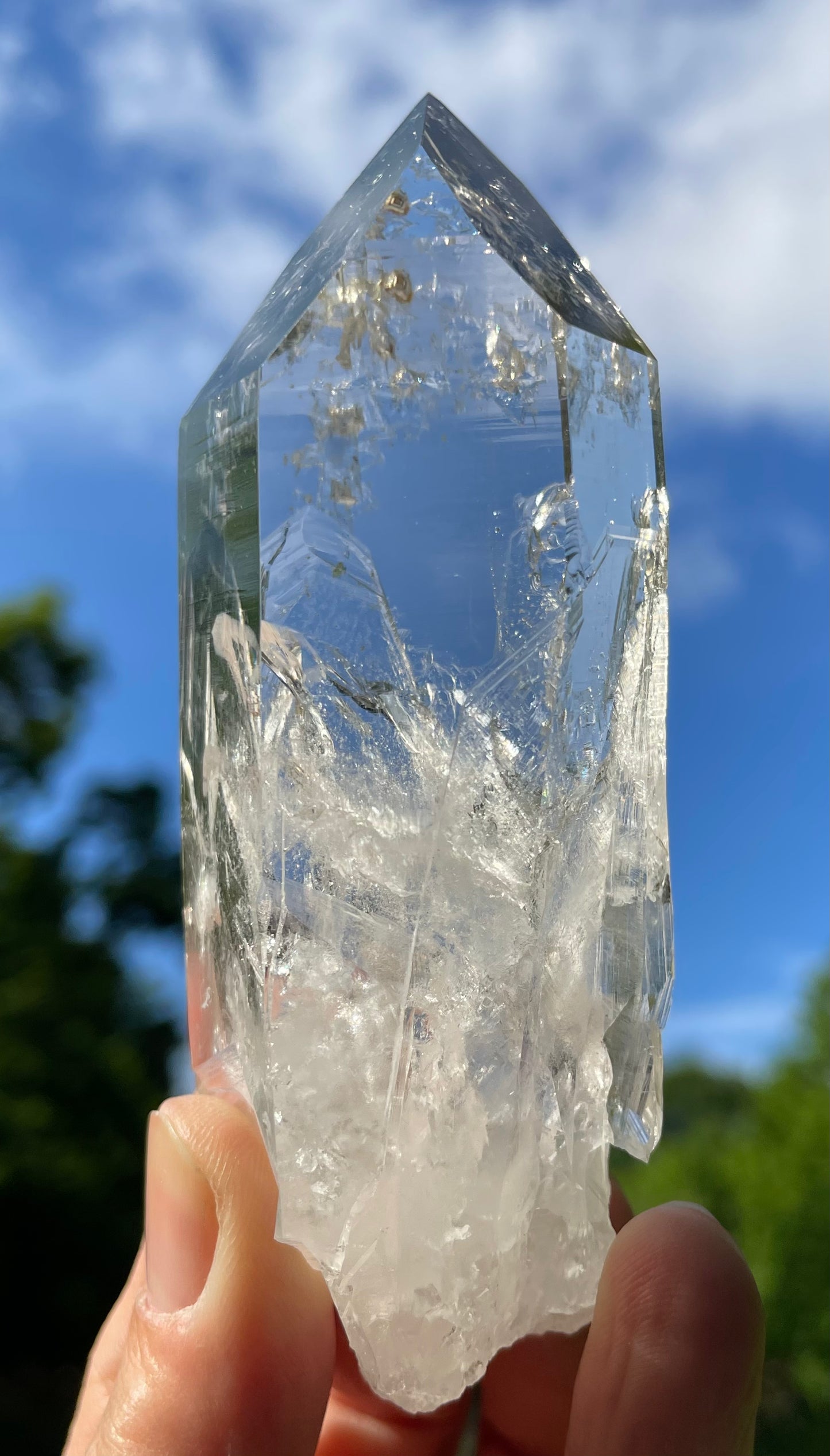 Lemurian Quartz Crytal Water Clear Point from Colombia