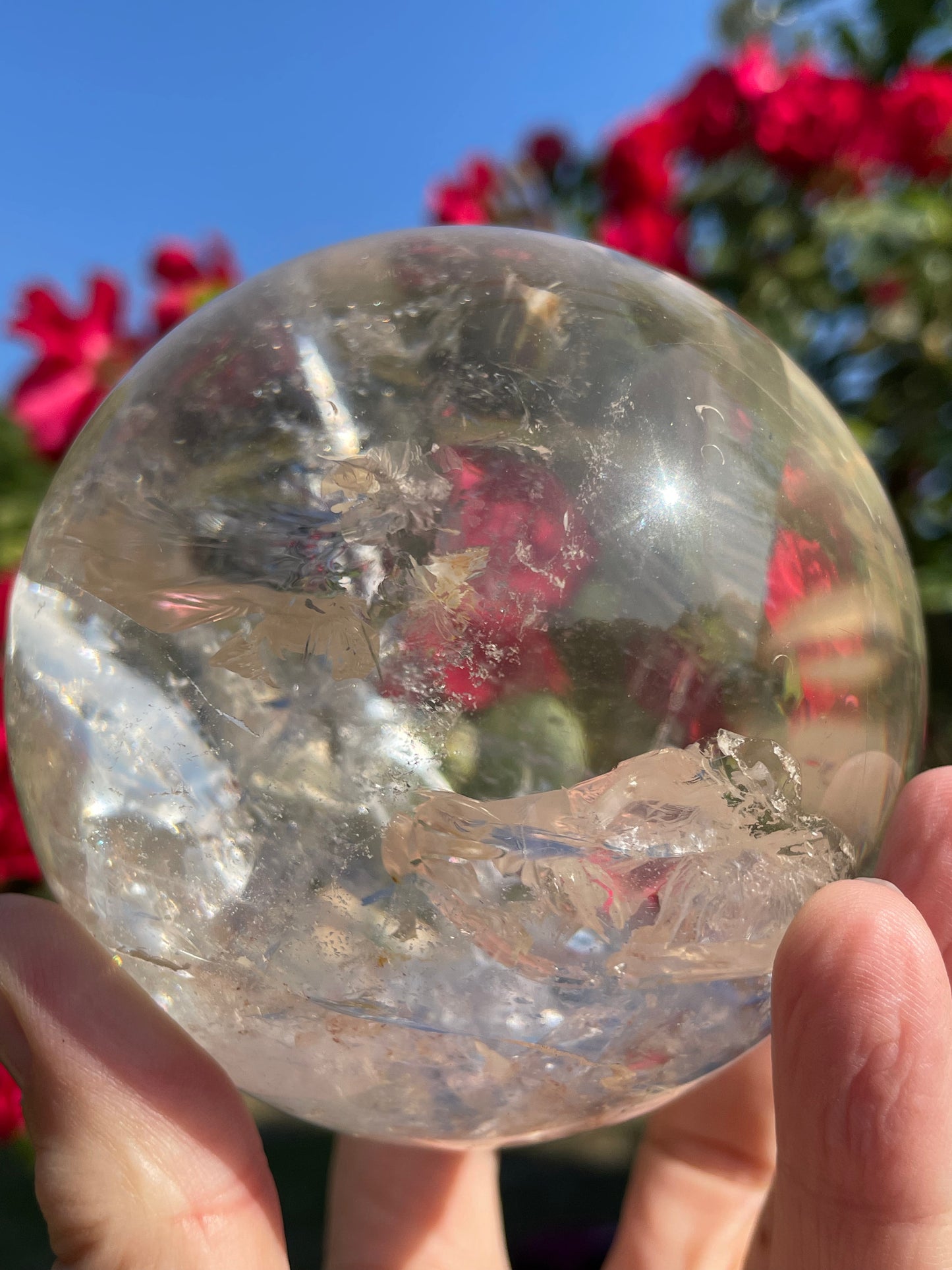 Lemurian Quartz Crystal Sphere from Brazil