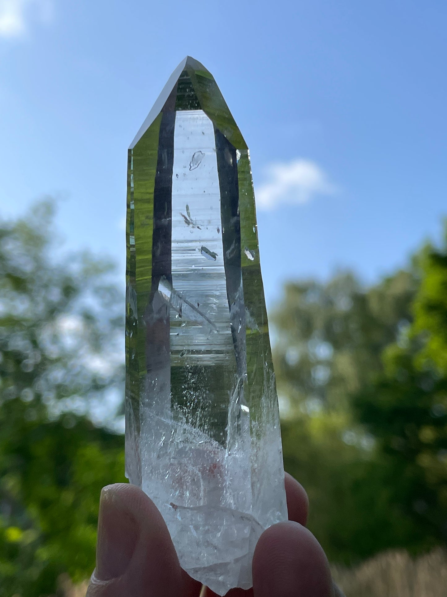 Lemurian Quartz Crystal Point Water Clear from Colombia