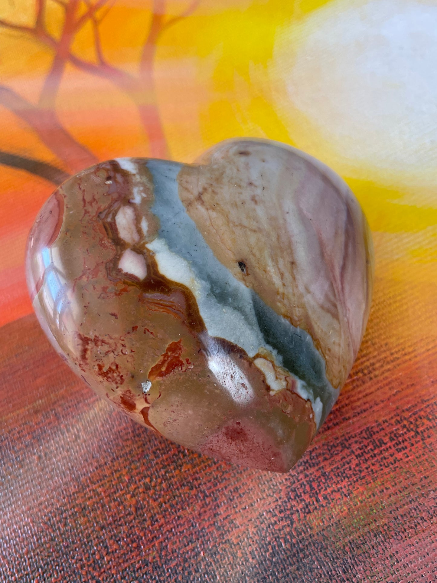 Polychrome Jasper Heart, Savanna Jasper