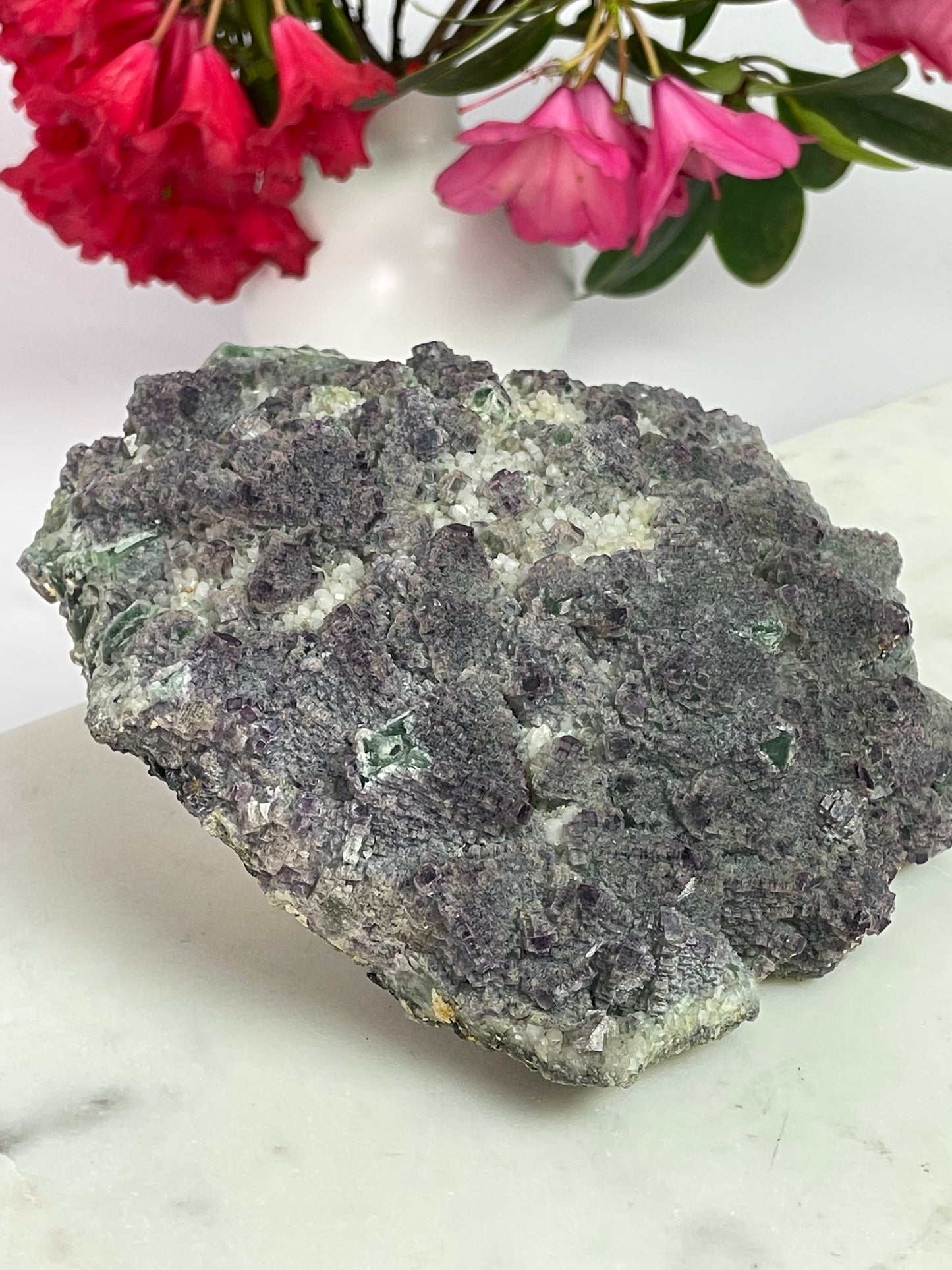 Fluorite Purple Green with Quartz from Huanggangliang, Inner Mongolia