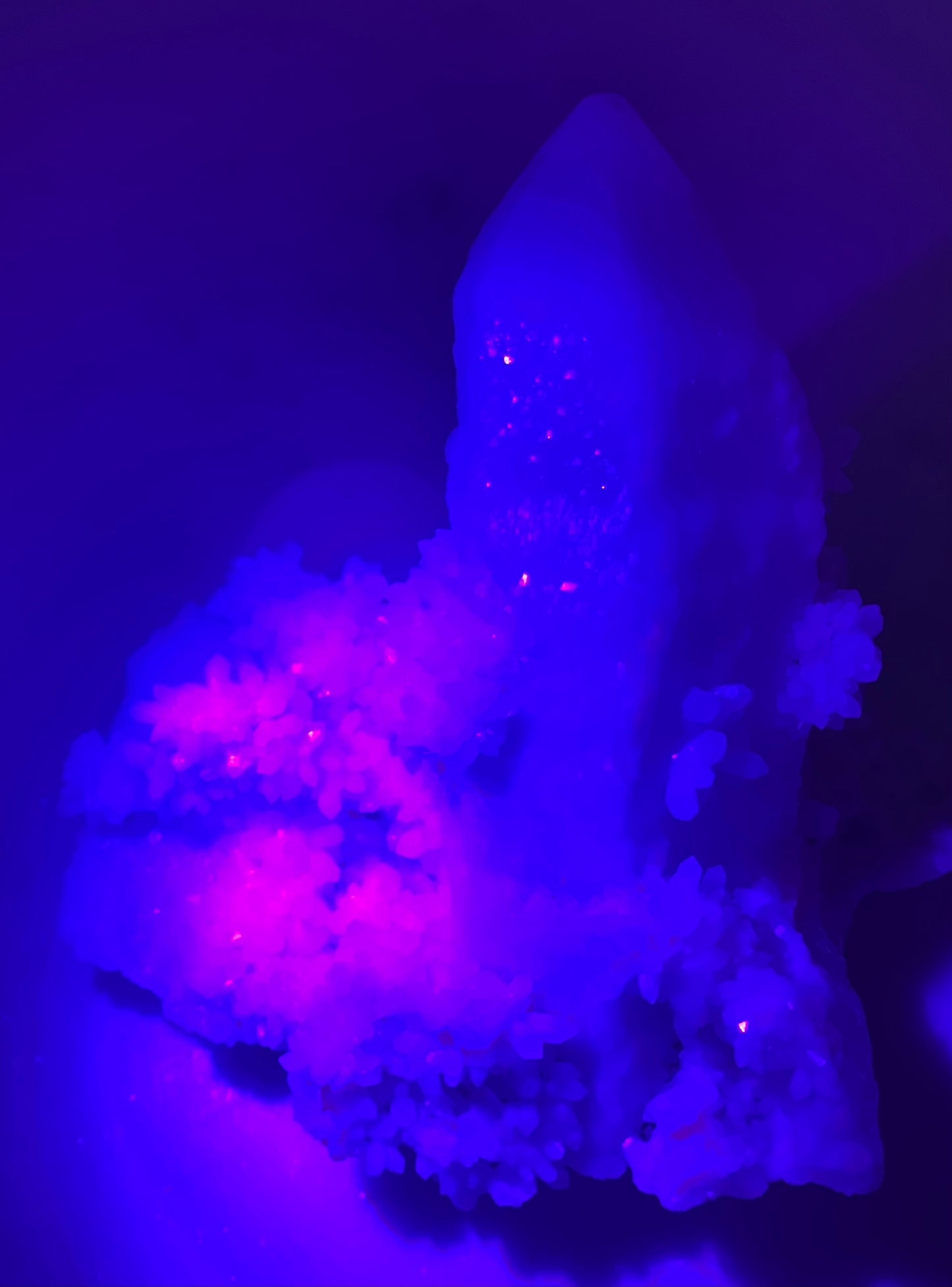 Candle Quartz with Calcite Flower Buds from Inner Mongolia