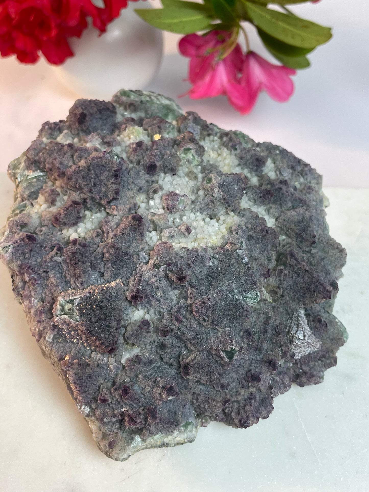 Fluorite Purple Green with Quartz from Huanggangliang, Inner Mongolia