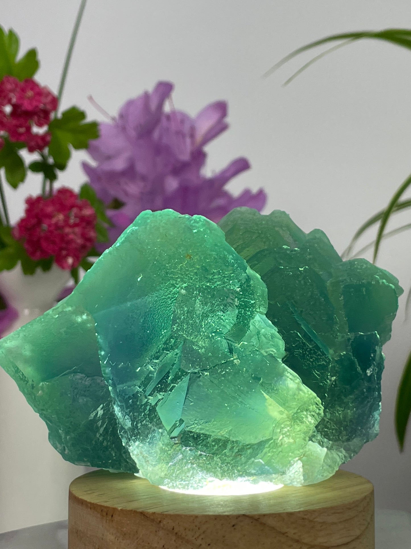 Fluorite Stepped Aqua Green Crystal Cluster from Hunan Province, China