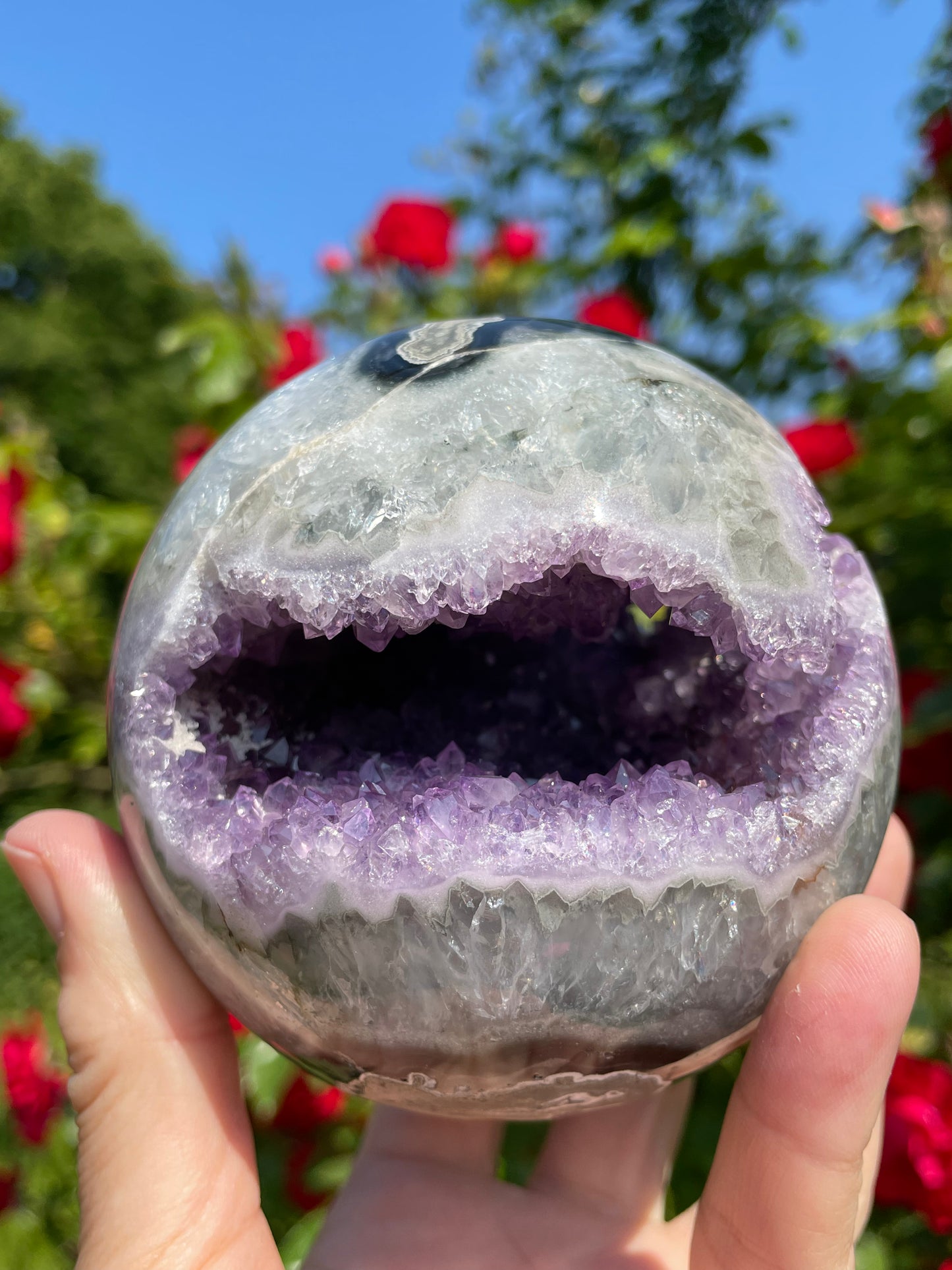 Amethyst Sphere Geode from Uruguay Large