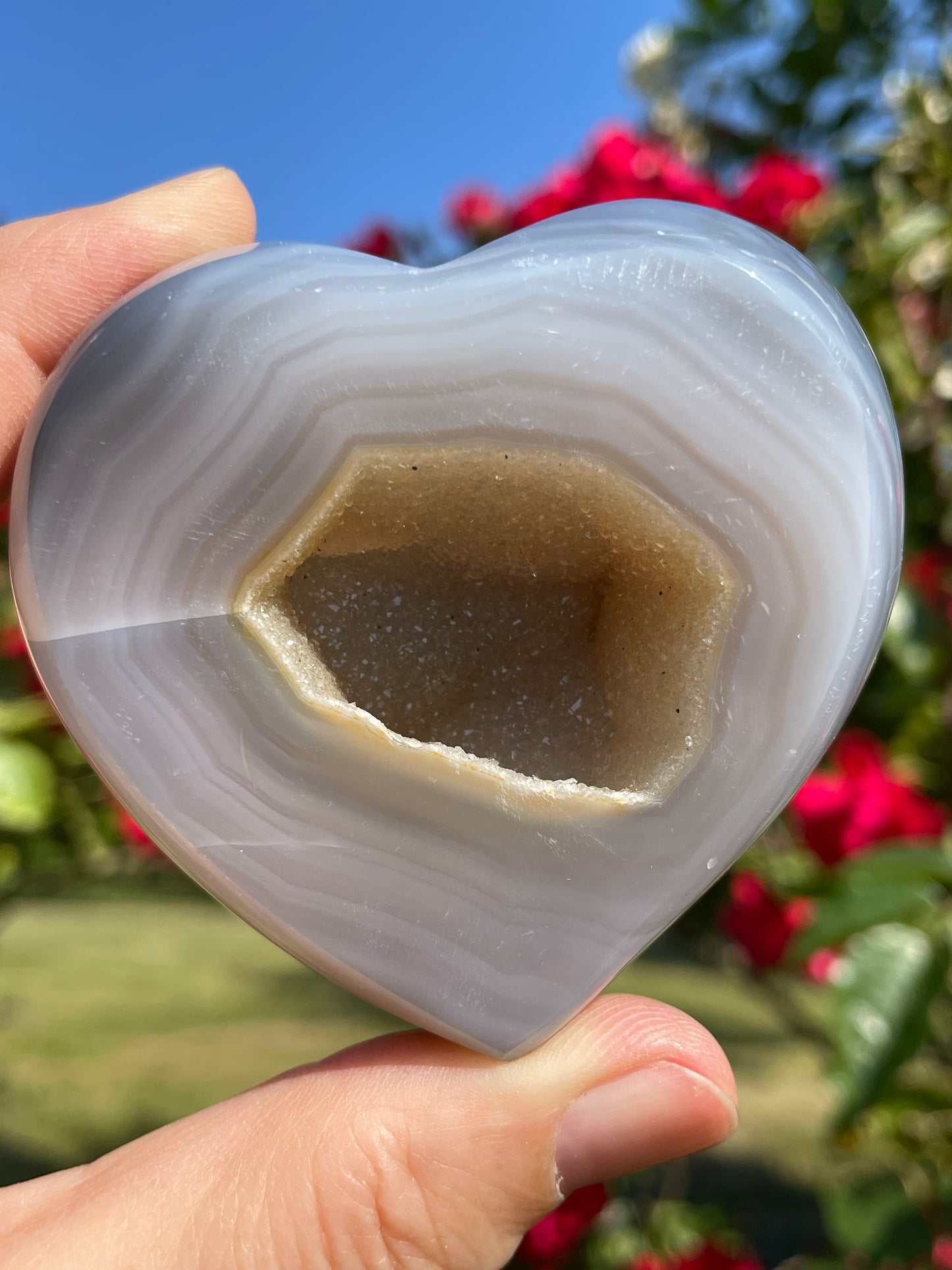 Amethyst Agate Druzy Heart From Uruguay