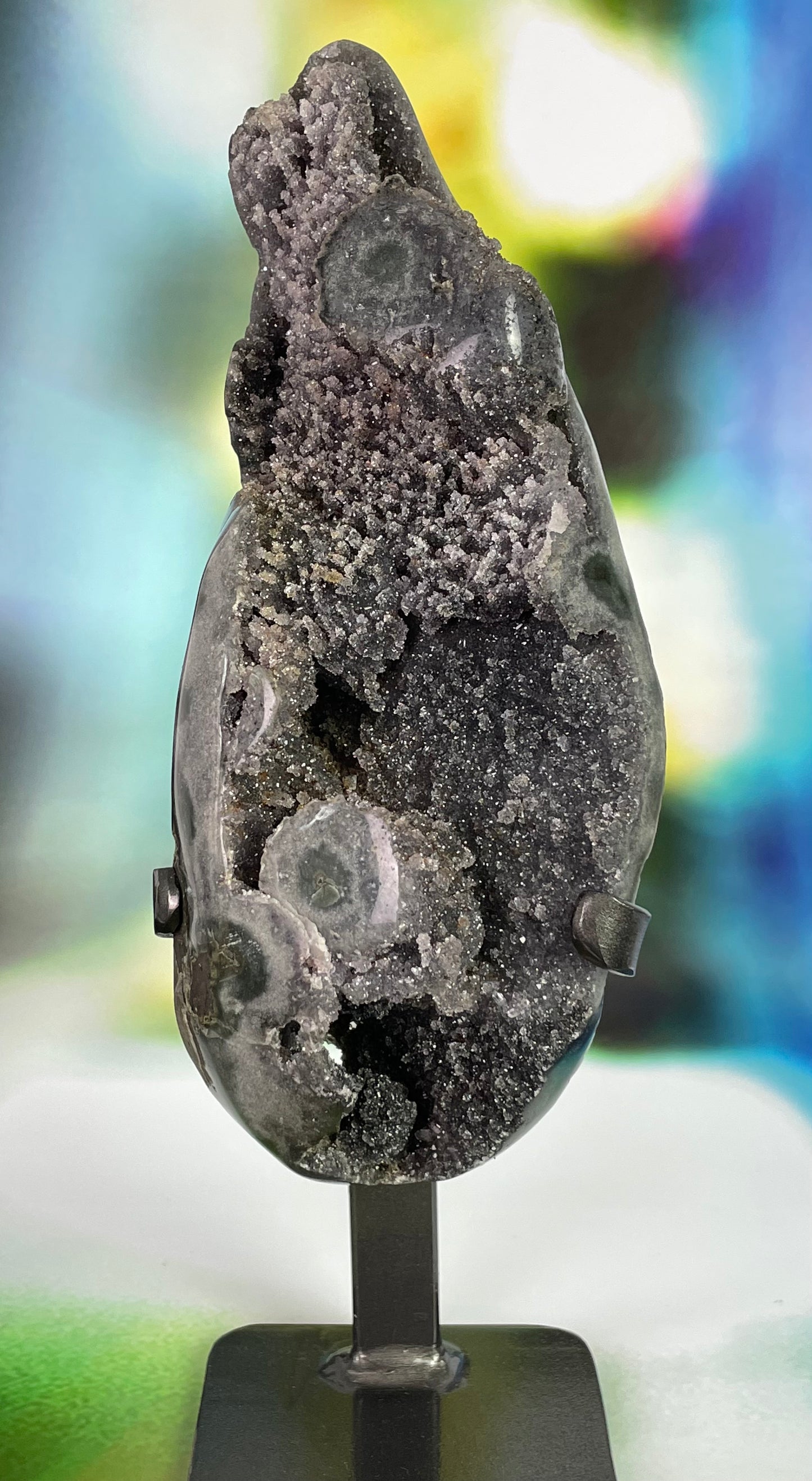 Jasper Green Druzy on Stand from Uruguay