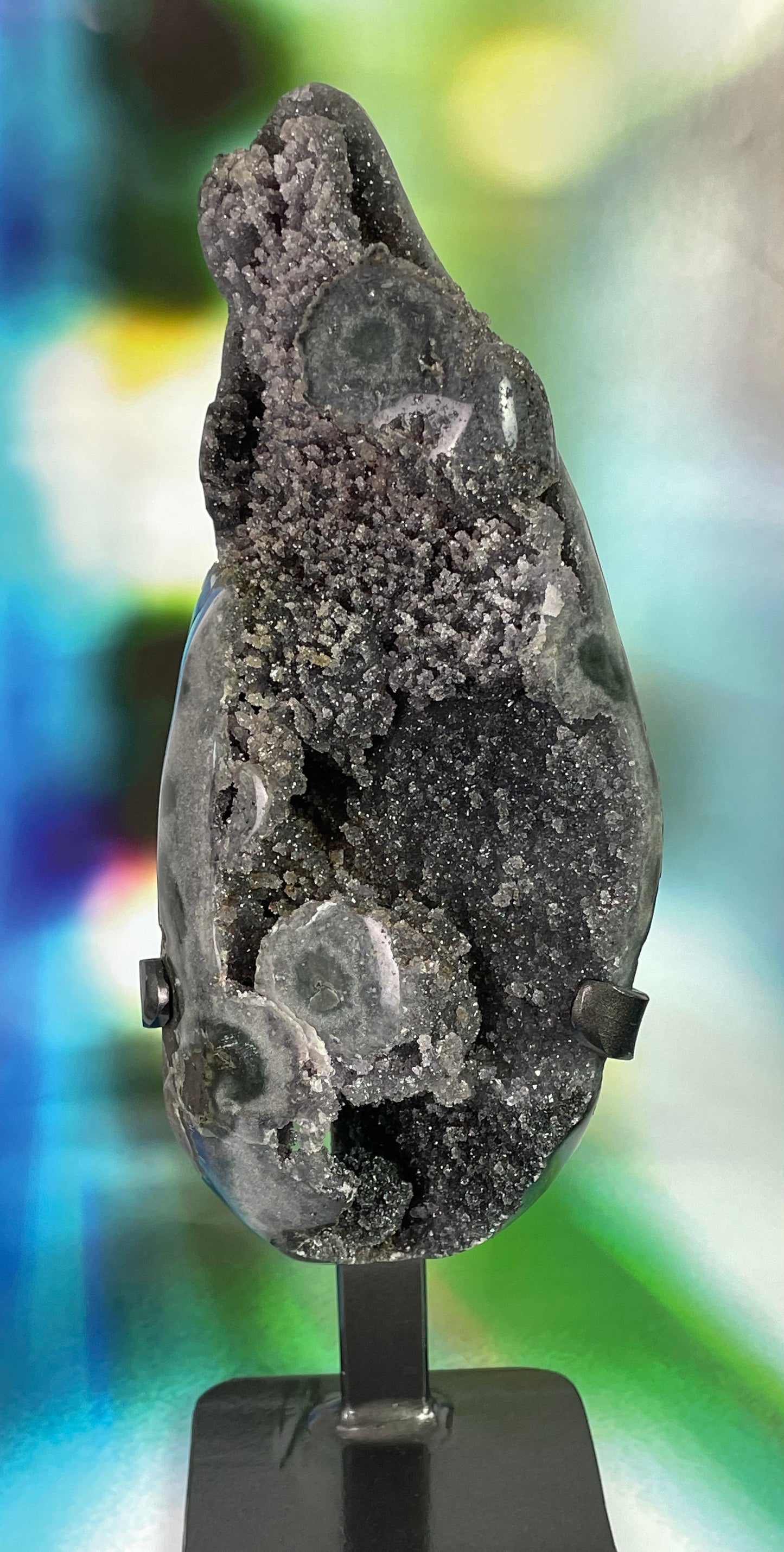 Jasper Green Druzy on Stand from Uruguay
