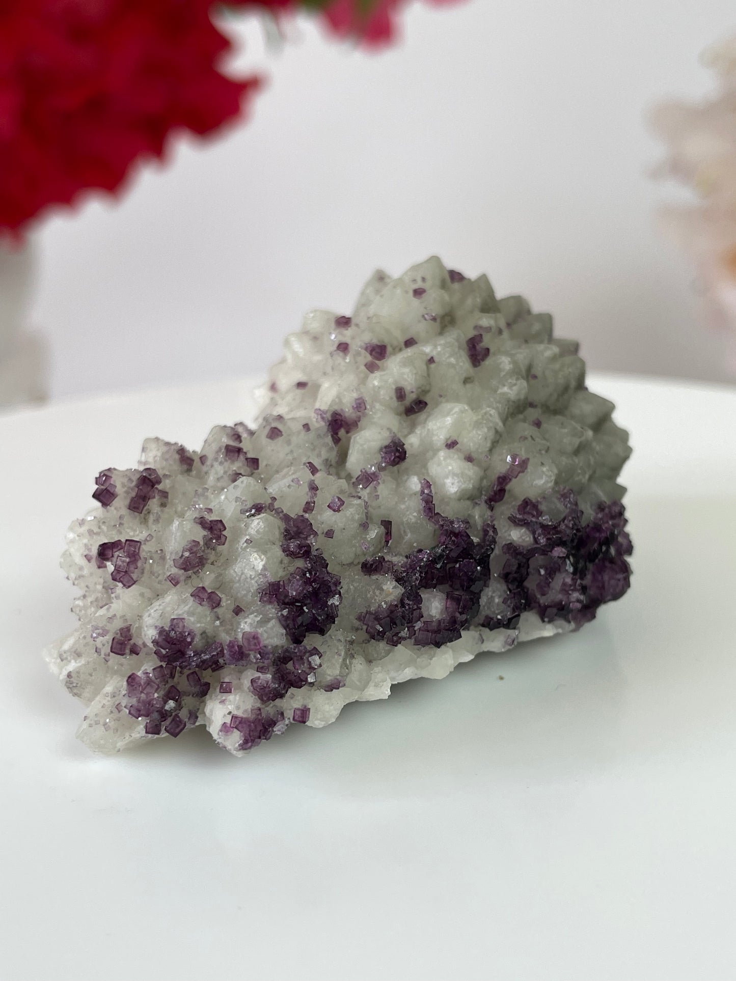 Fluorite Small Purple Cubes on Quartz from Fujian Provine, China