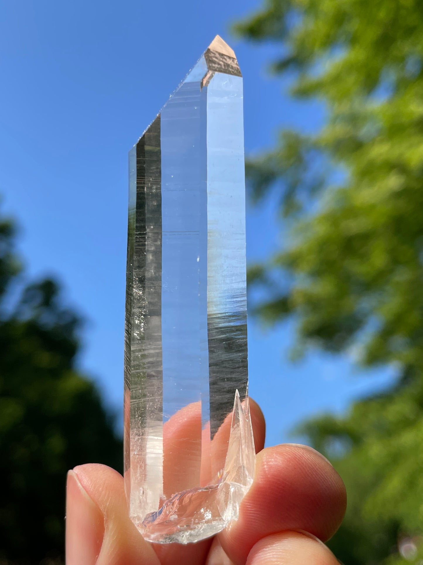 Lemurian Quartz Crystal Water Clear Point from Colombia