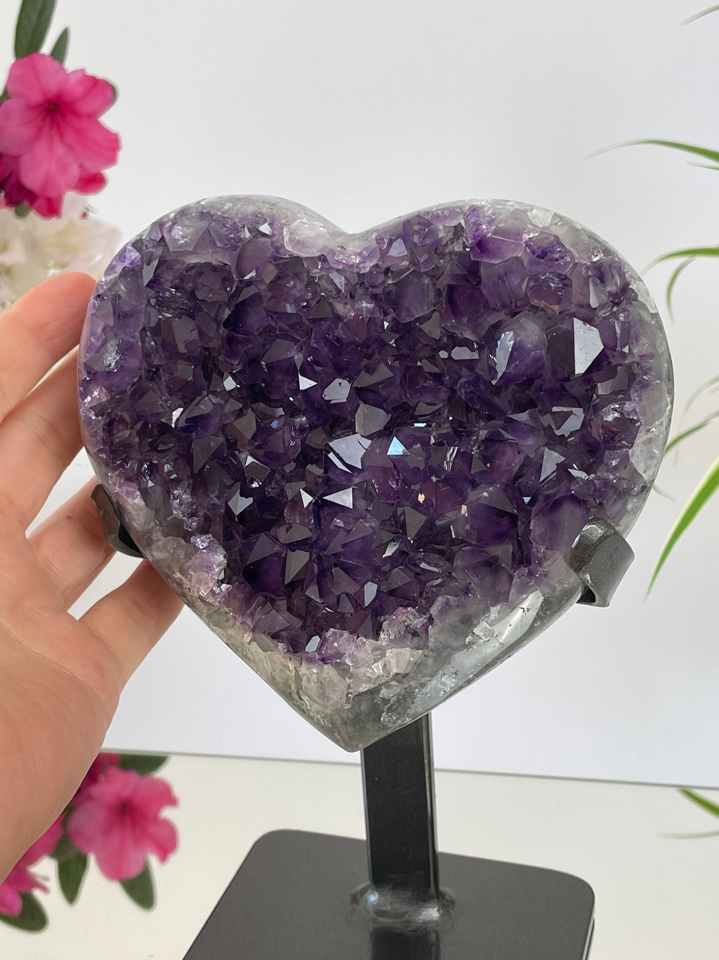 Amethyst Heart on Stand from Uruguay