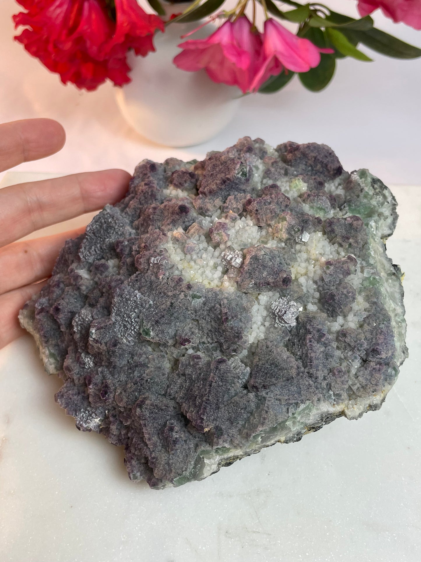 Fluorite Purple Green with Quartz from Huanggangliang, Inner Mongolia