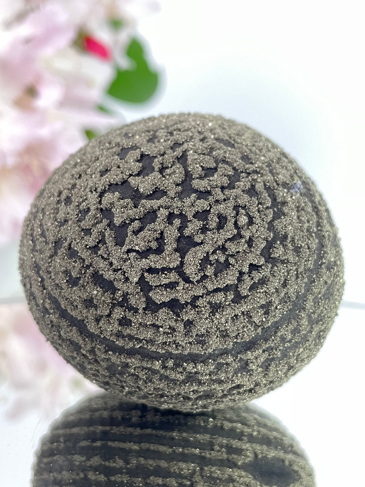 Pyrite Natural Ball with Geometric Pattern from Dingchuan- Yunnan , China