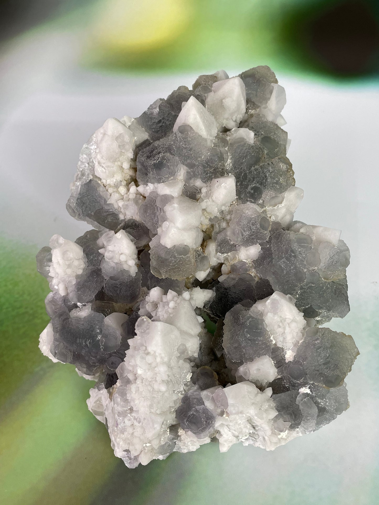 Candle Quartz with Stepped Fluorite from Inner Mongolia