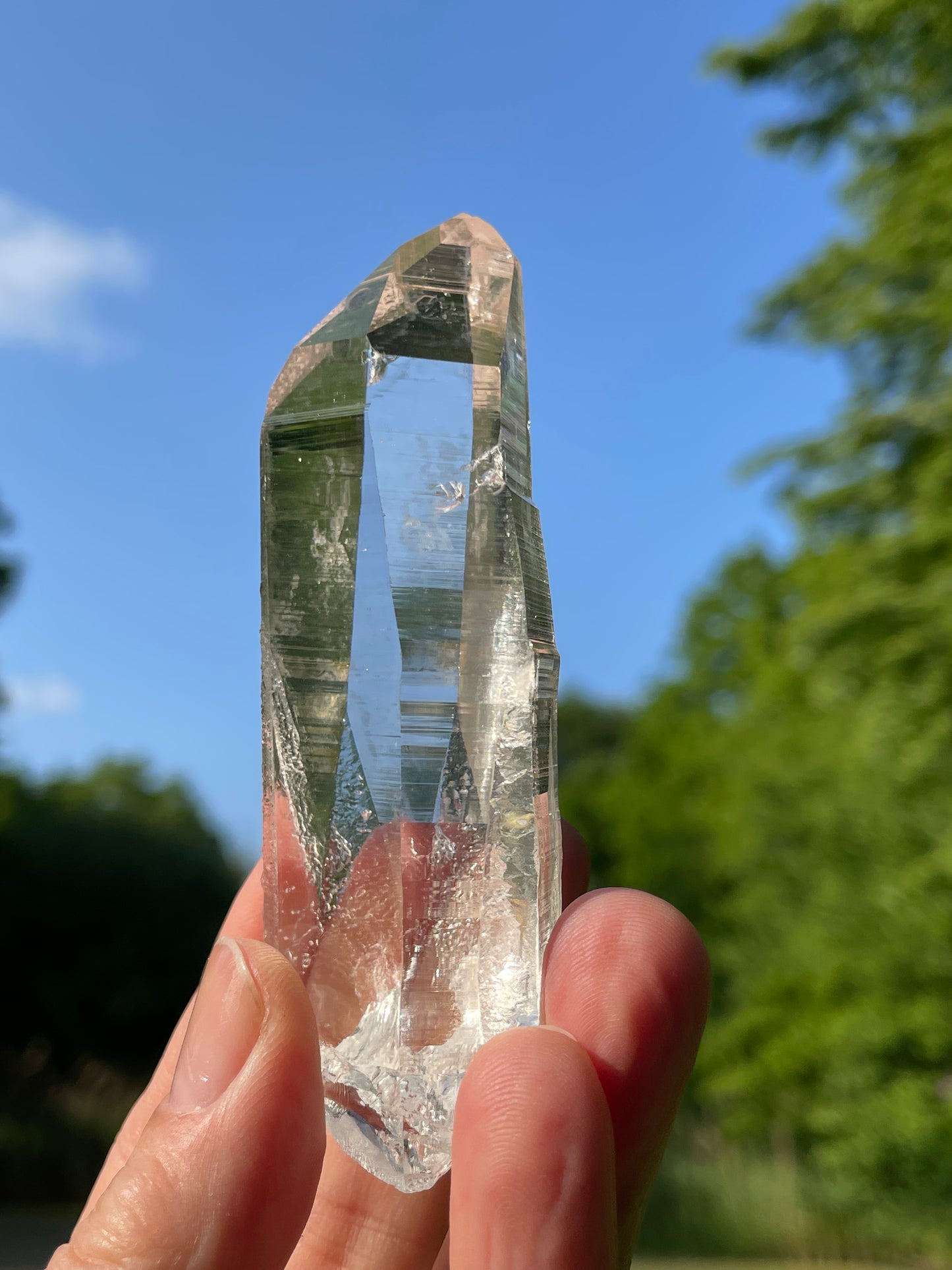 Lemurian Quartz Crystal Water Clear Point from Colombia