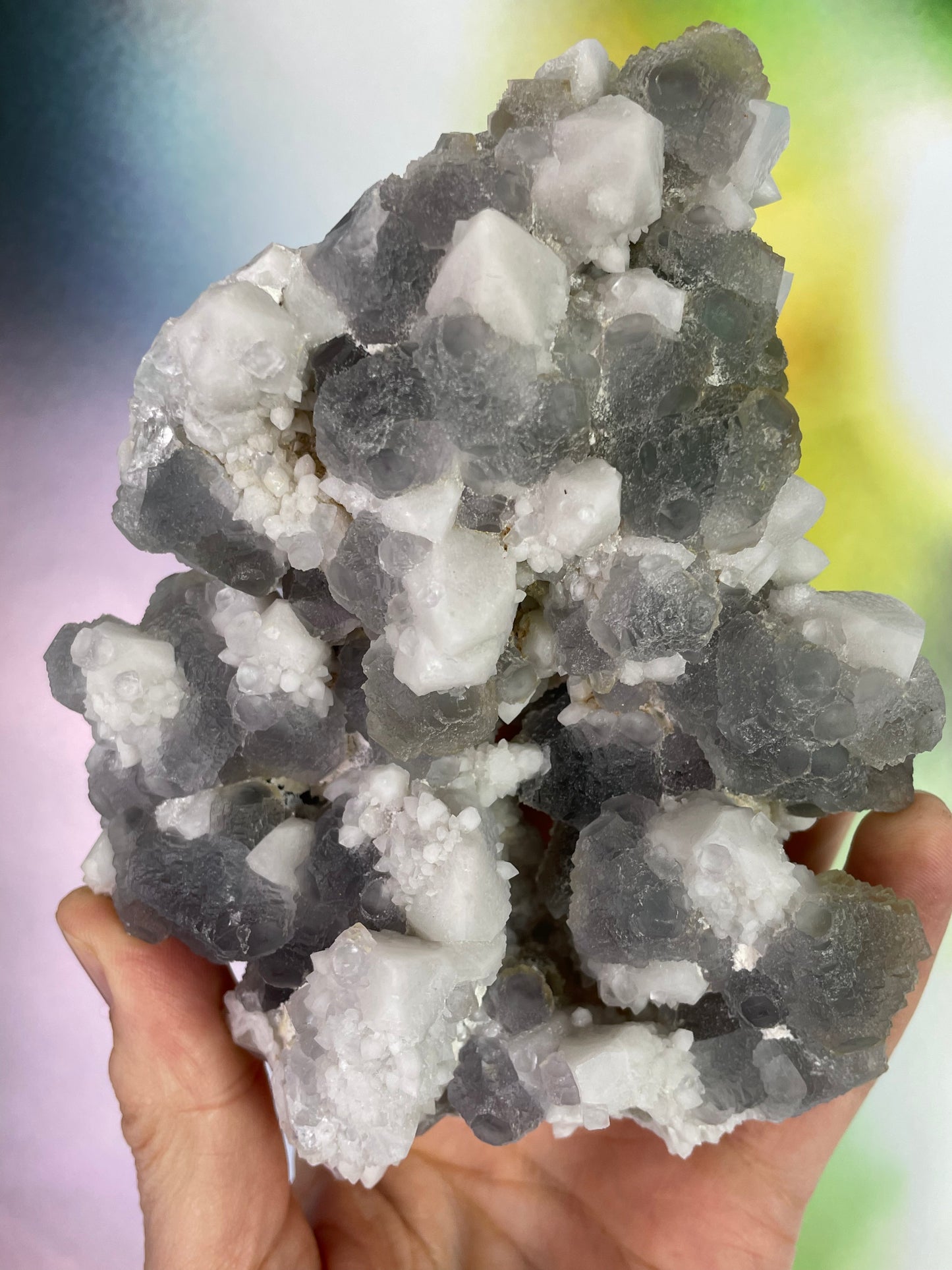 Candle Quartz with Stepped Fluorite from Inner Mongolia