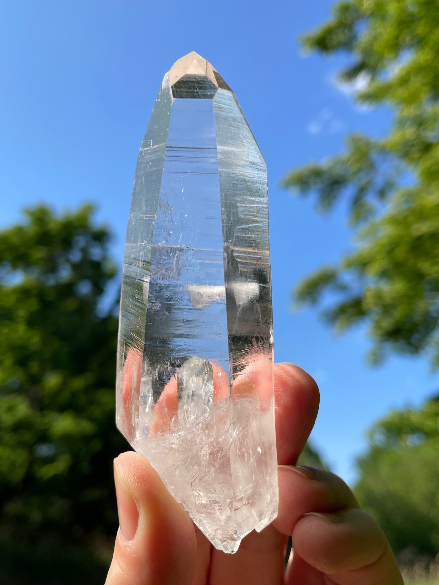 Lemurian Quartz Crystal Water Clear Point from Colombia