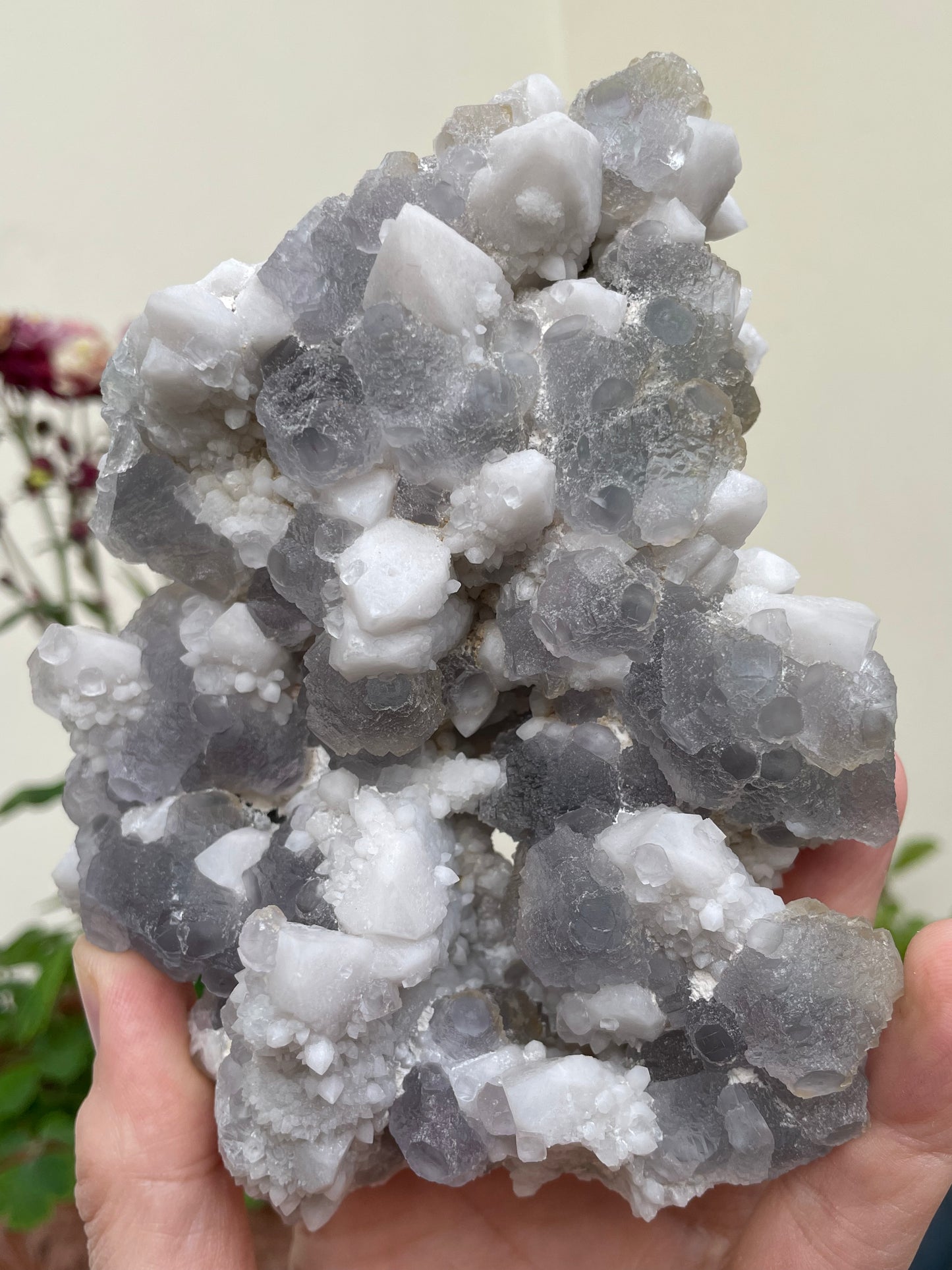 Candle Quartz with Stepped Fluorite from Inner Mongolia