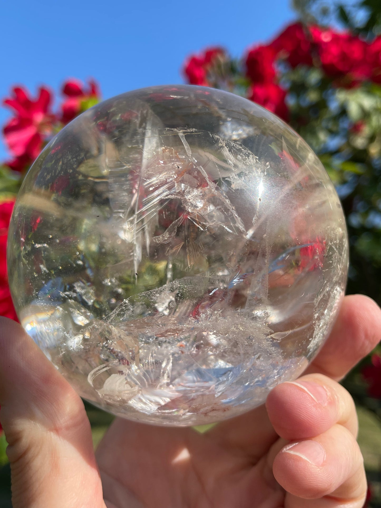 Lemurian Quartz Crystal Sphere from Brazil