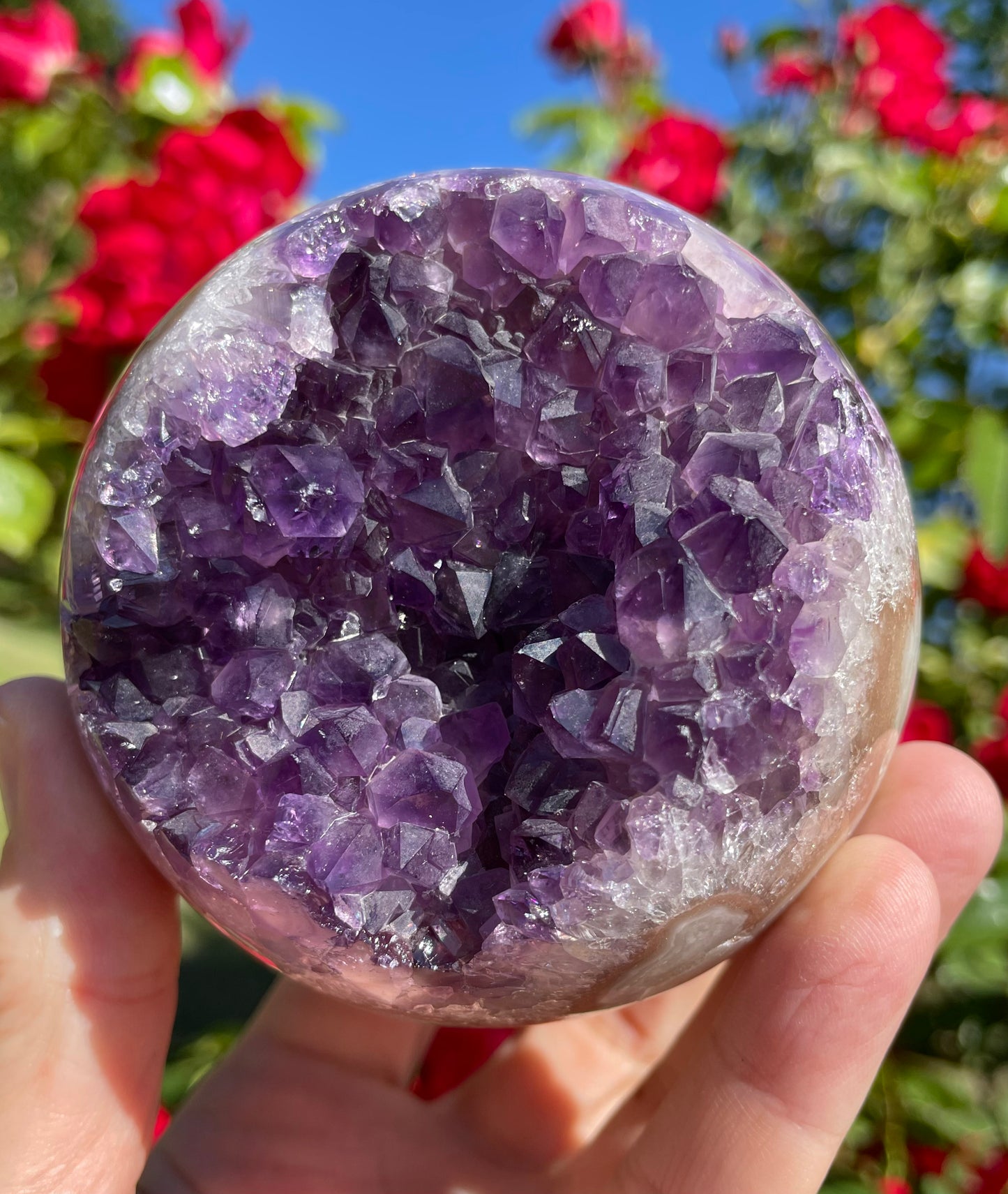 Amethyst Geode with Agate Sphere from Uruguay