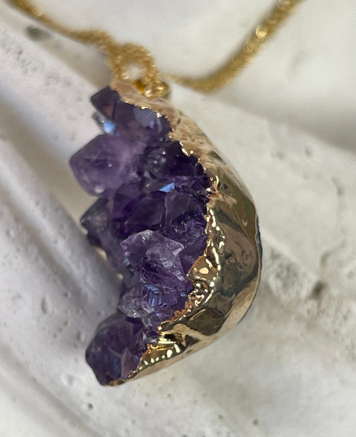 Amethyst Pendant from Uruguay II with Anchor Chain