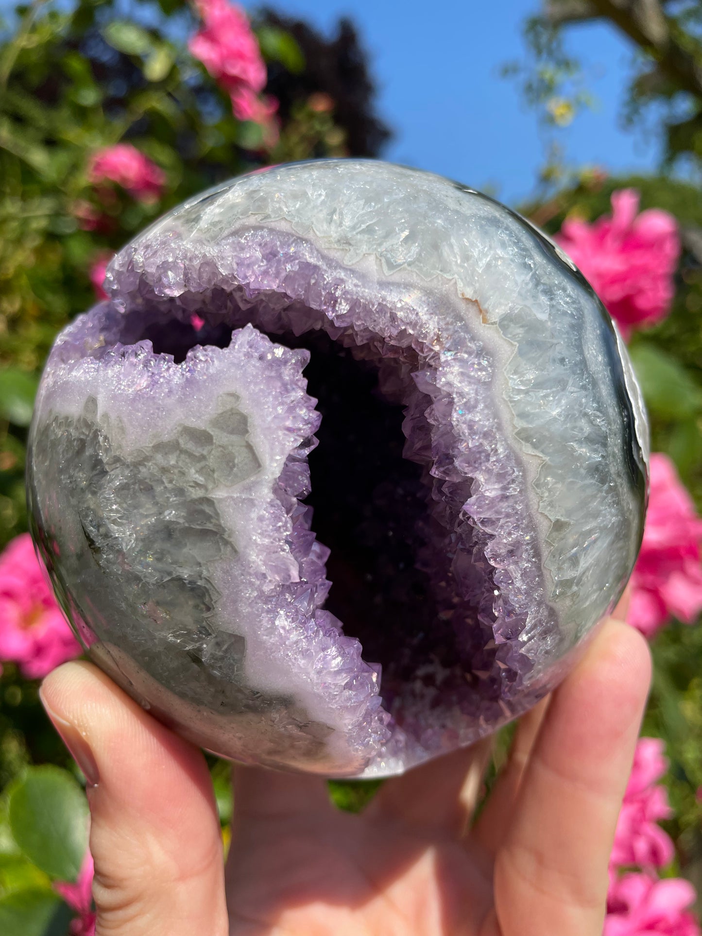 Amethyst Sphere Geode from Uruguay Large