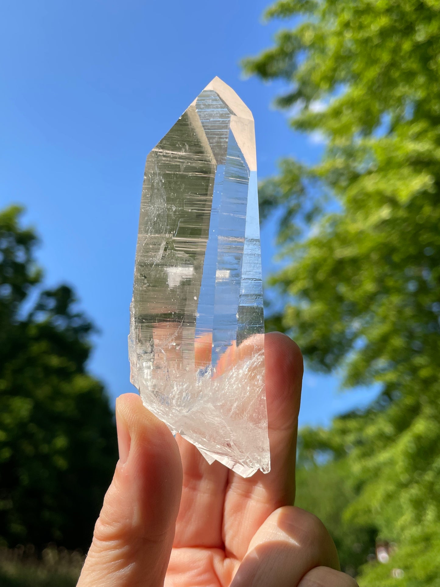 Lemurian Quartz Crystal Water Clear Point from Colombia