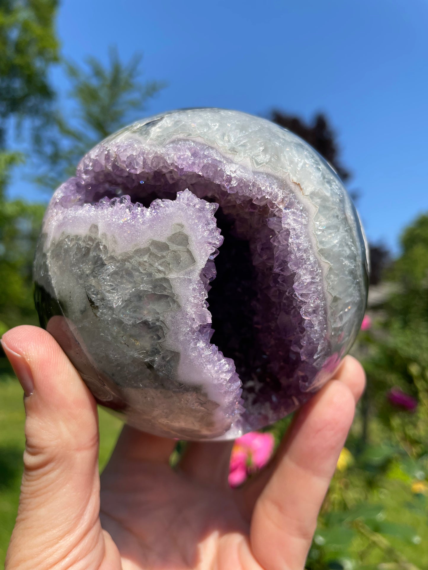 Amethyst Sphere Geode from Uruguay Large