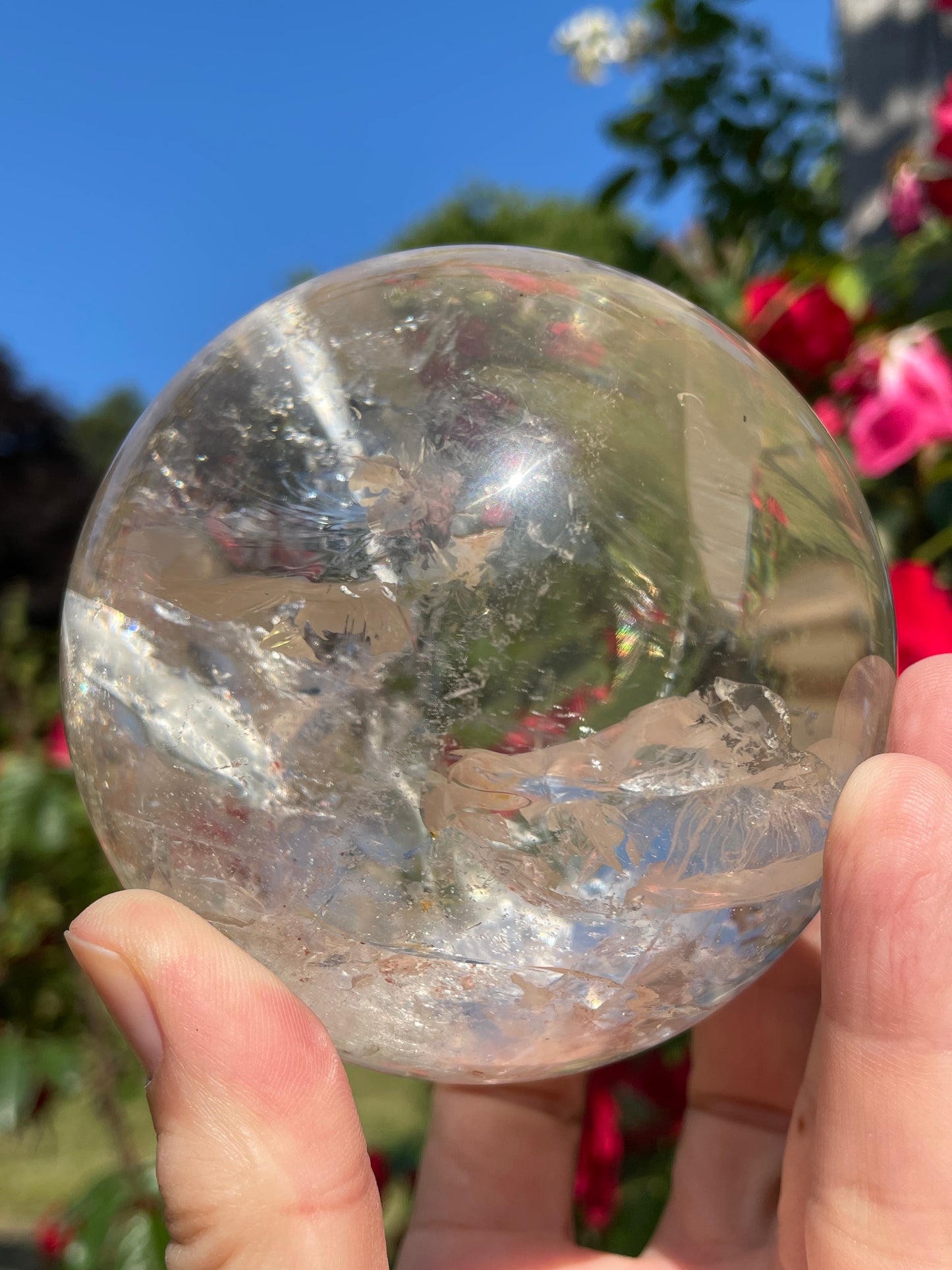 Lemurian Quartz Crystal Sphere from Brazil