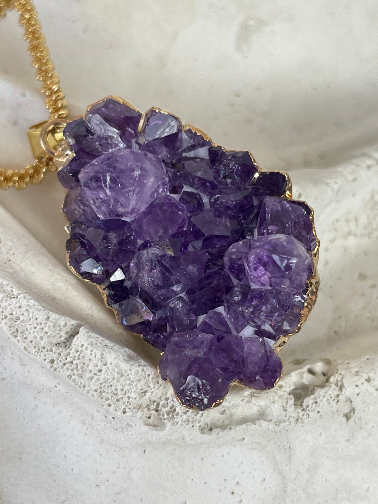Amethyst Pendant from Uruguay II with Anchor Chain