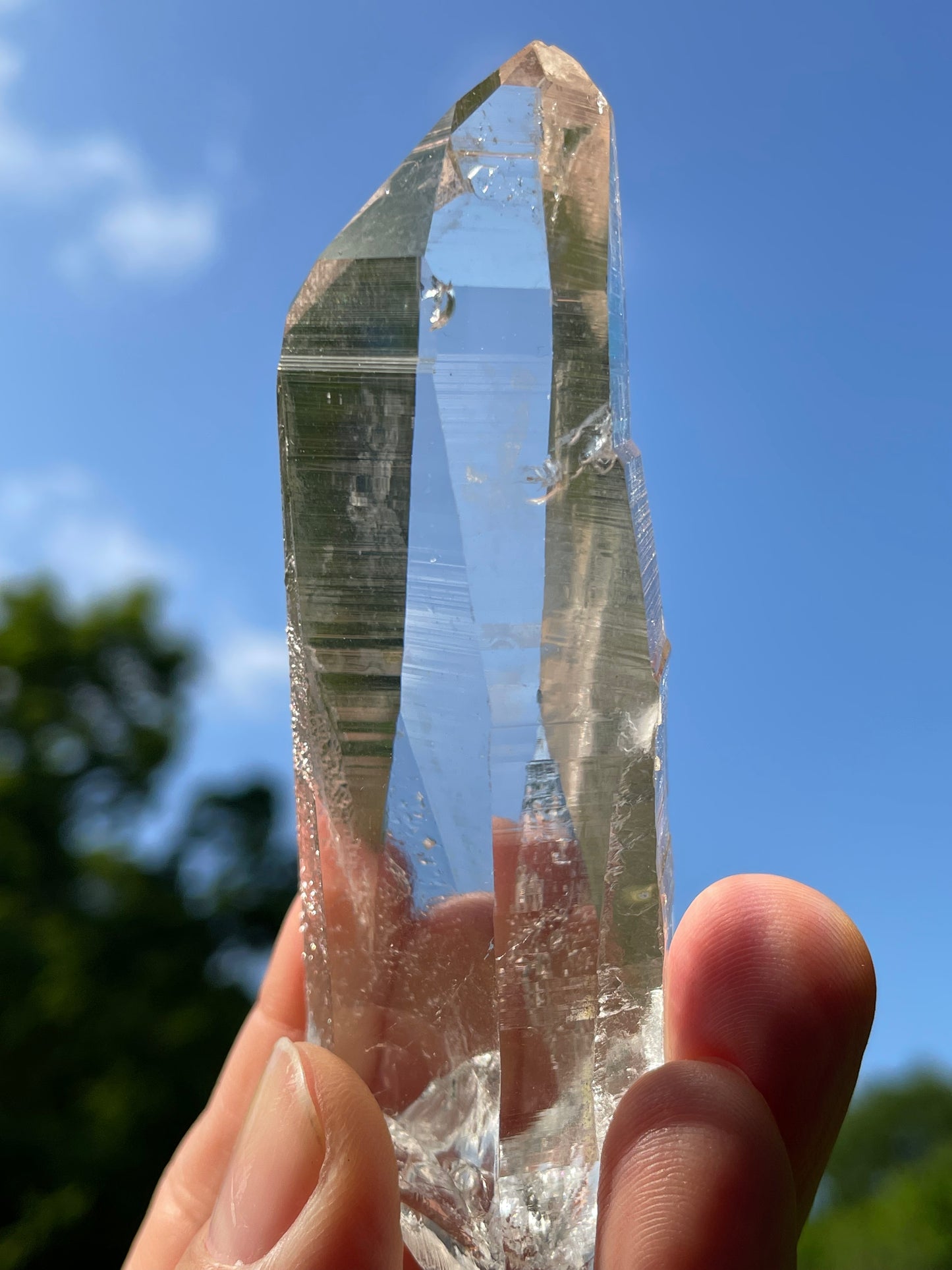 Lemurian Quartz Crystal Water Clear Point from Colombia